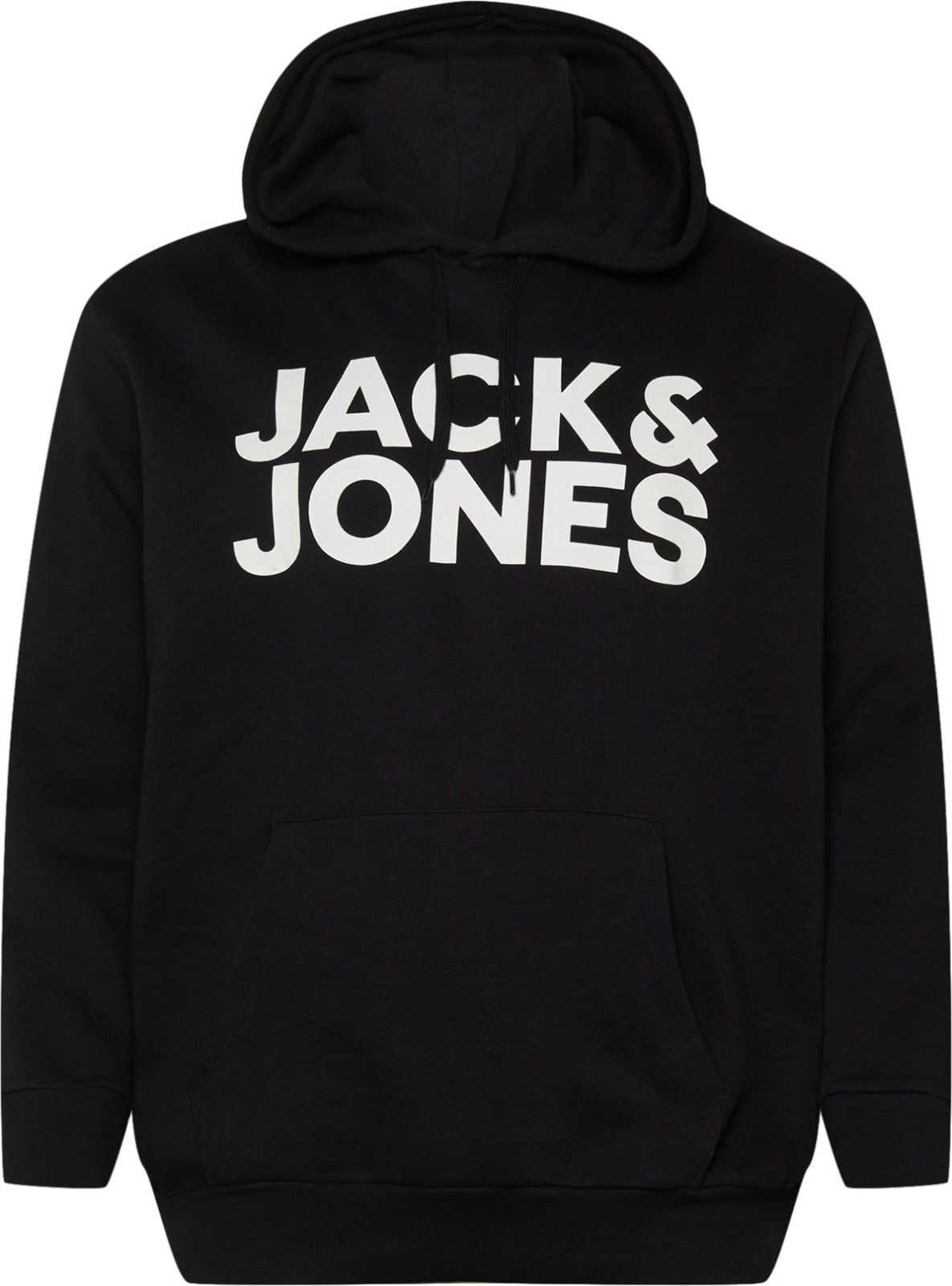 Jack & Jones Plus Mikina 'JJECORP' černá / bílá