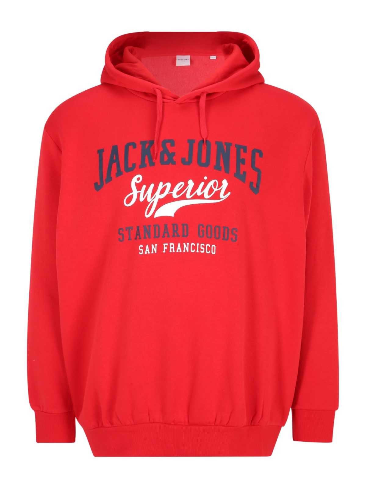 Jack & Jones Plus Mikina marine modrá / červená / bílá