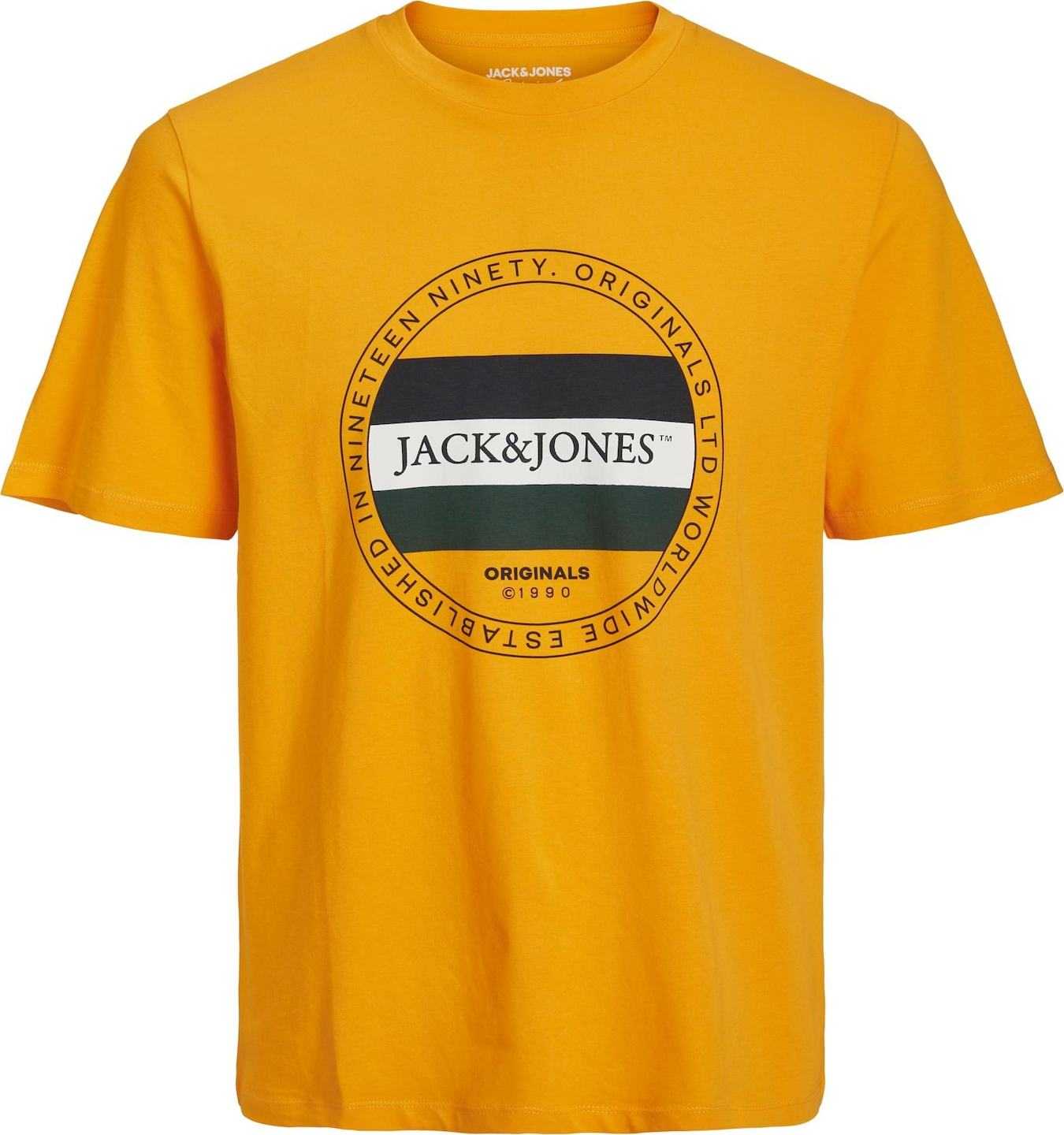 JACK & JONES Tričko 'CODYY' oranžová / černá / bílá