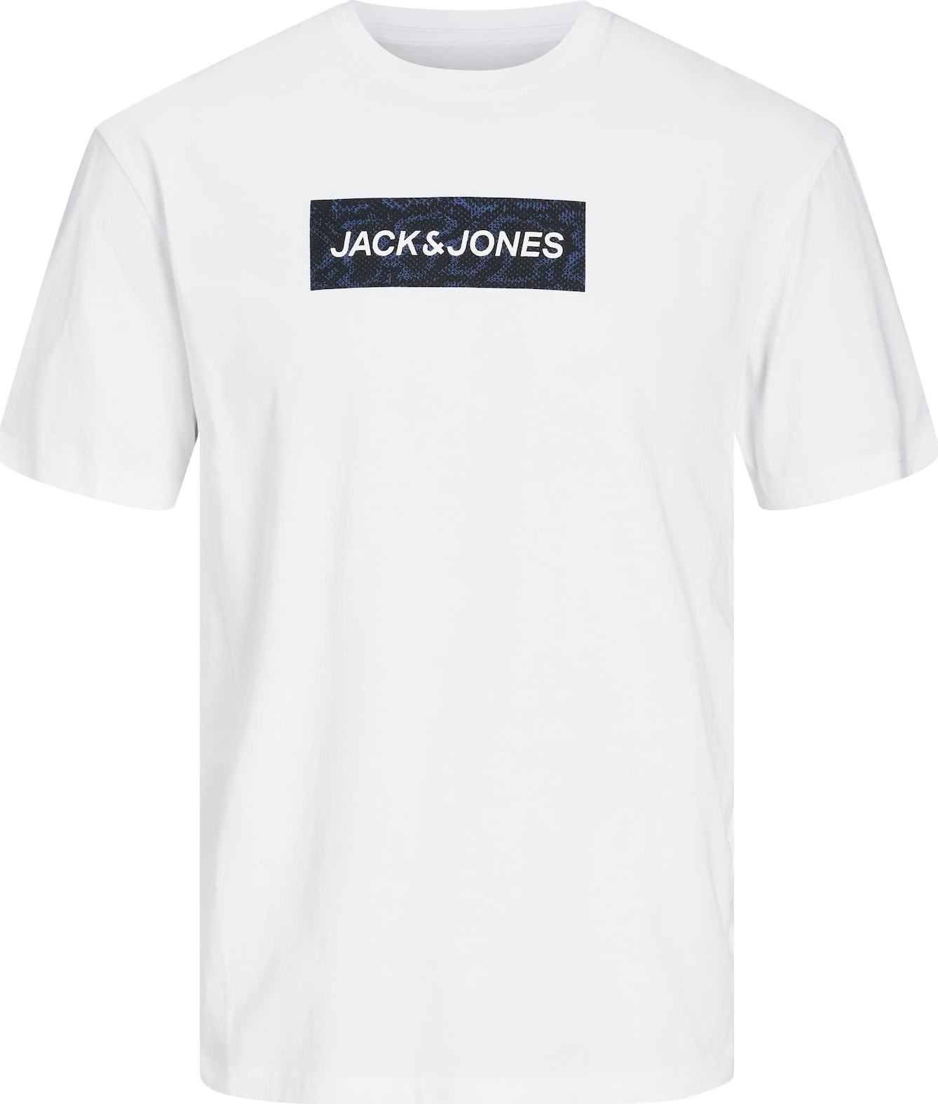 JACK & JONES Tričko modrá / černá / bílá