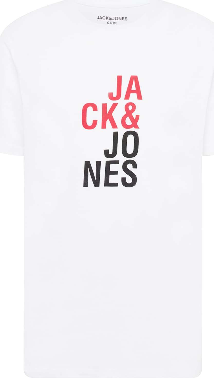 JACK & JONES Tričko 'MONO' červená / černá / bílá