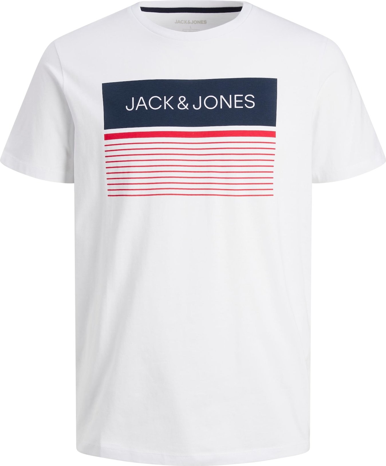 JACK & JONES Tričko 'TRAVIS' tmavě modrá / červená / offwhite