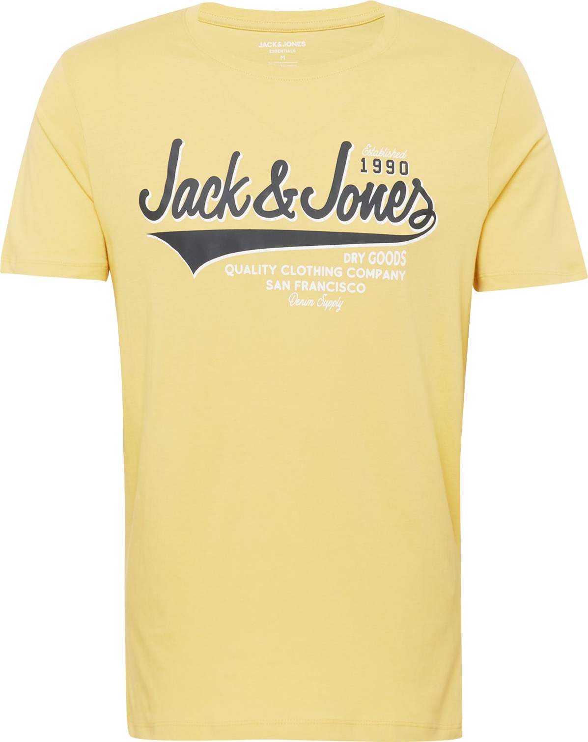 JACK & JONES Tričko žlutá / černá / bílá