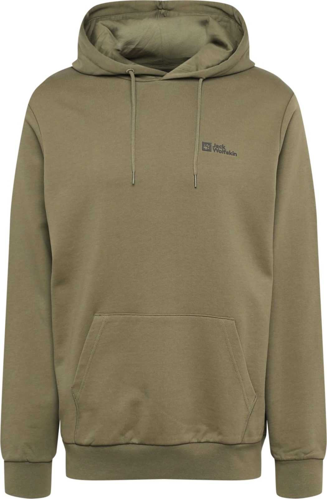 JACK WOLFSKIN Sportovní mikina čedičová šedá / khaki