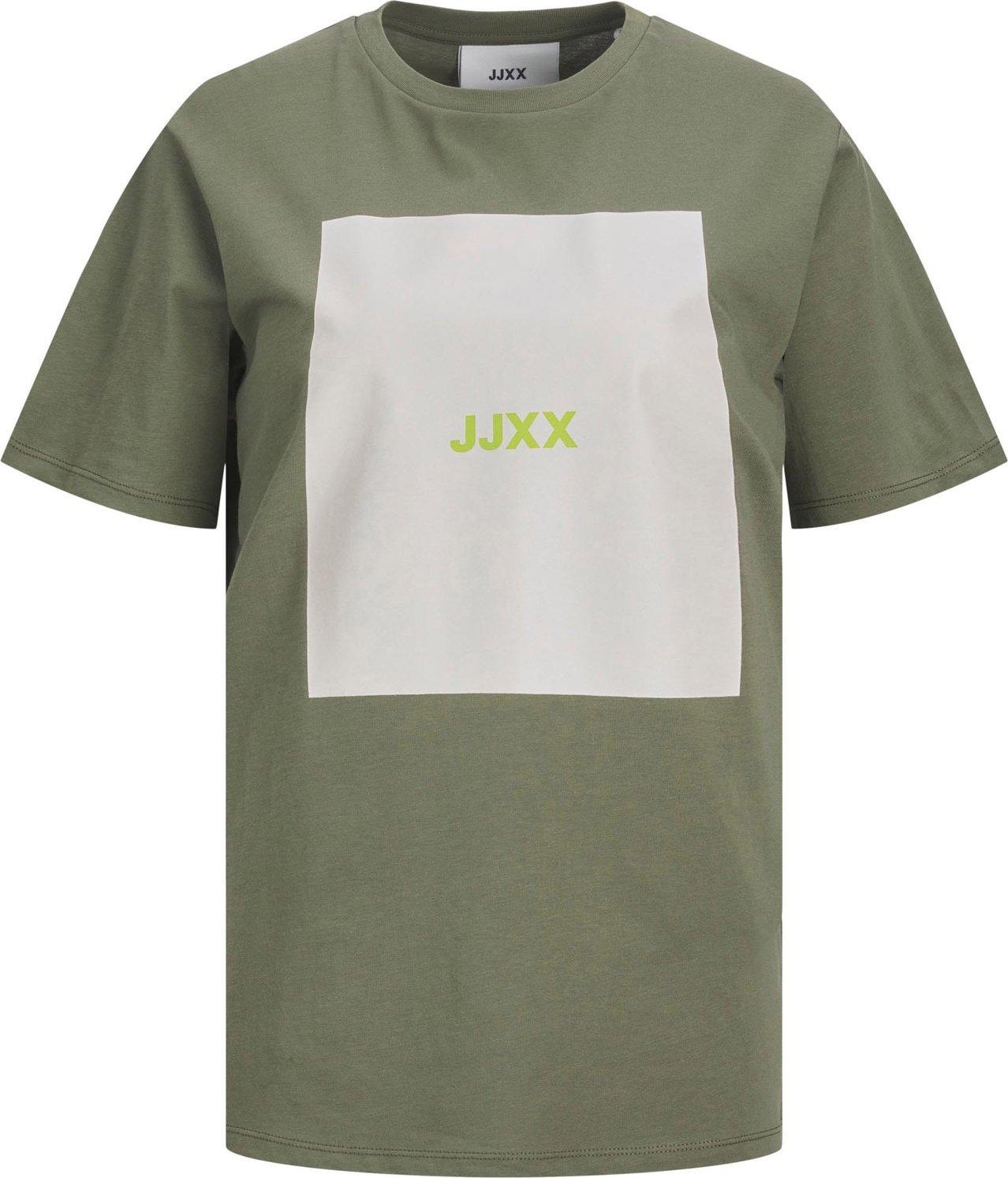 JJXX Tričko 'Amber' režná / khaki / jablko