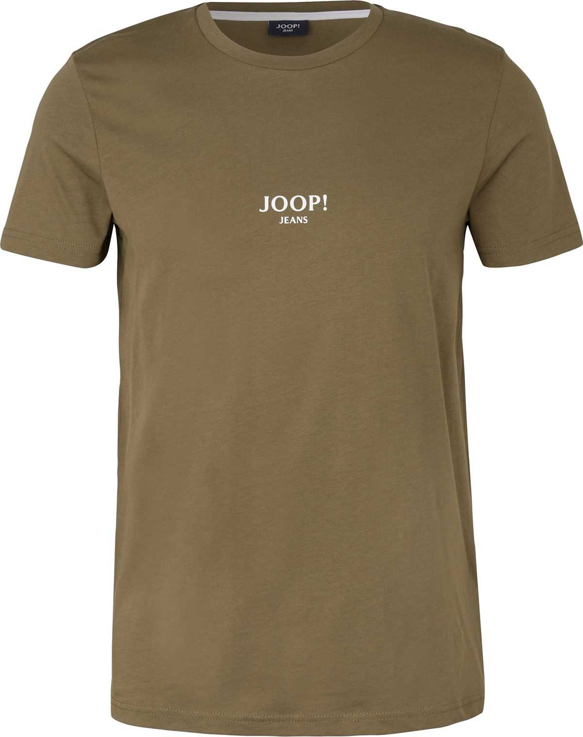 JOOP! Jeans Tričko 'Alexis' olivová / bílá