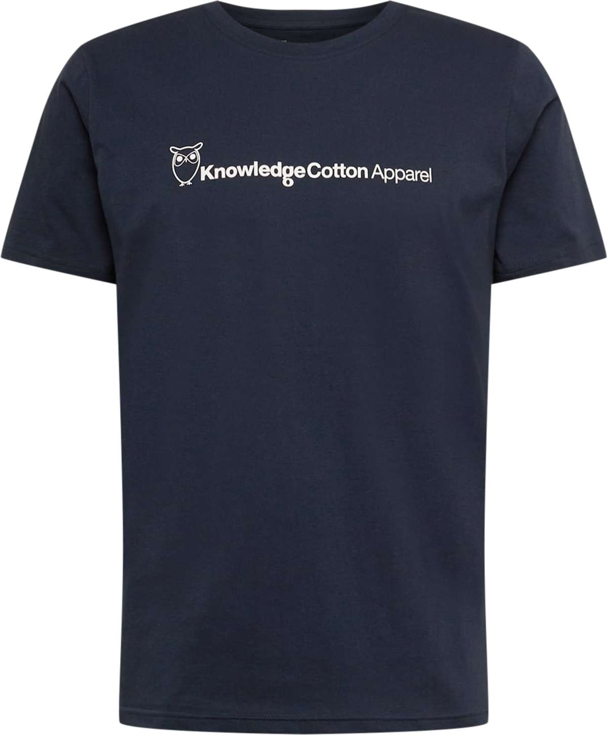 KnowledgeCotton Apparel Tričko 'ALDER' černá / bílá