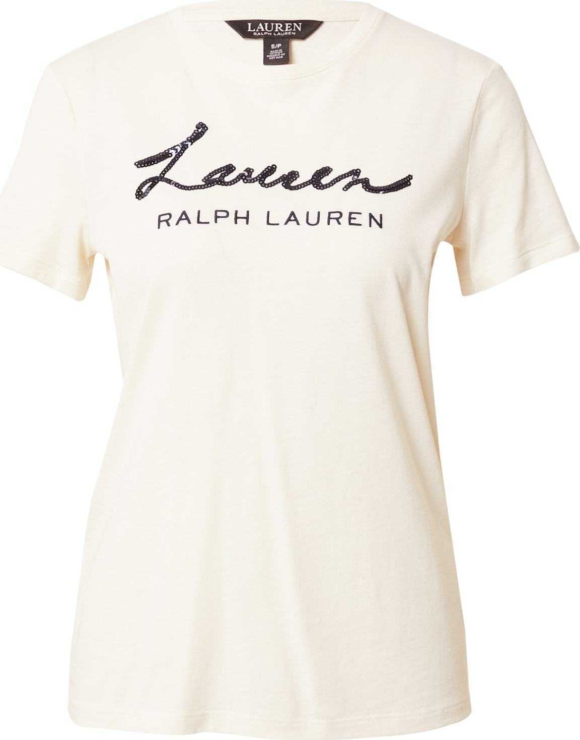 Lauren Ralph Lauren Tričko 'KATLIN' krémová / černá