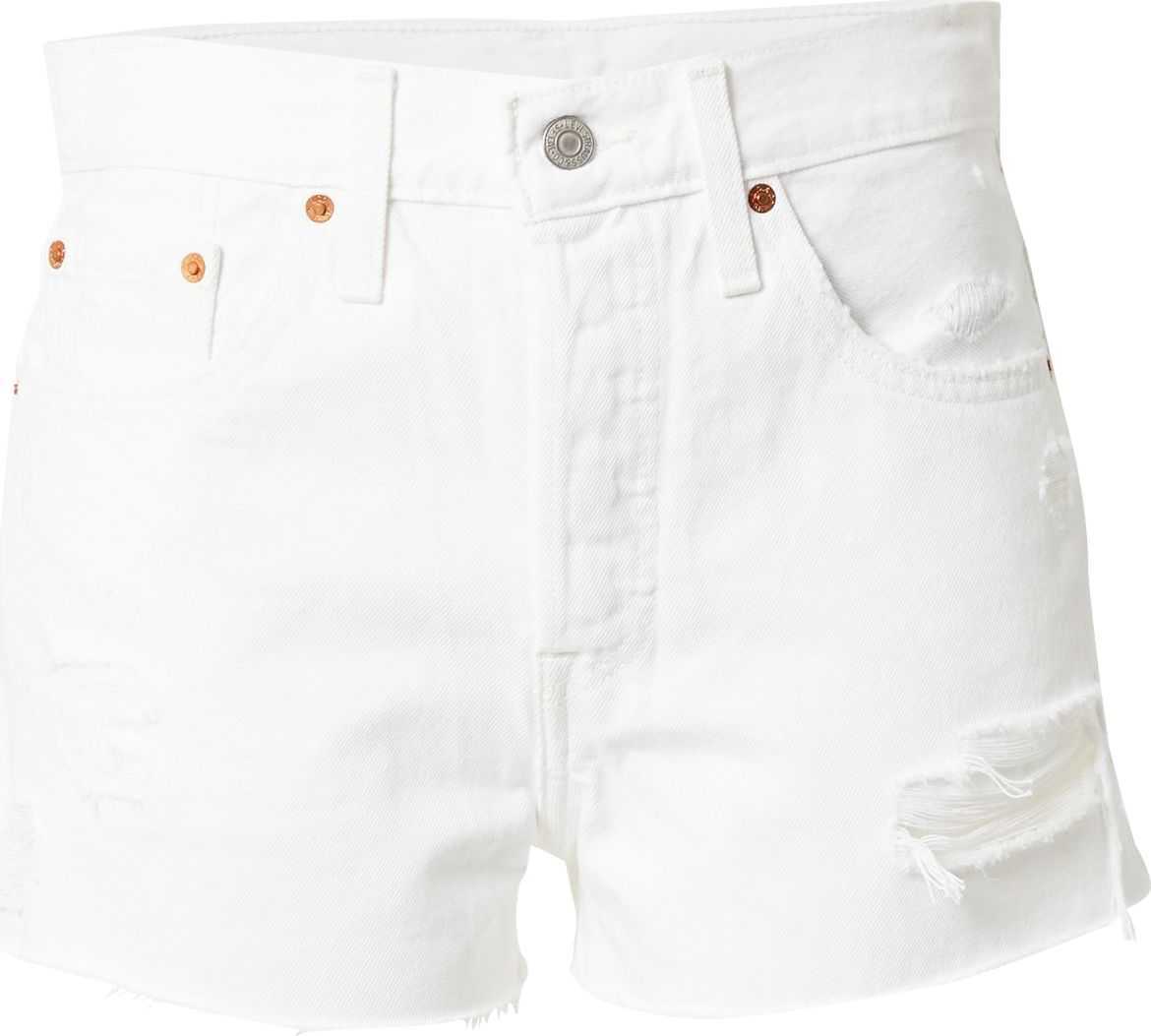 LEVI'S Džíny '501® HIGH RISE SHORT' bílá džínovina