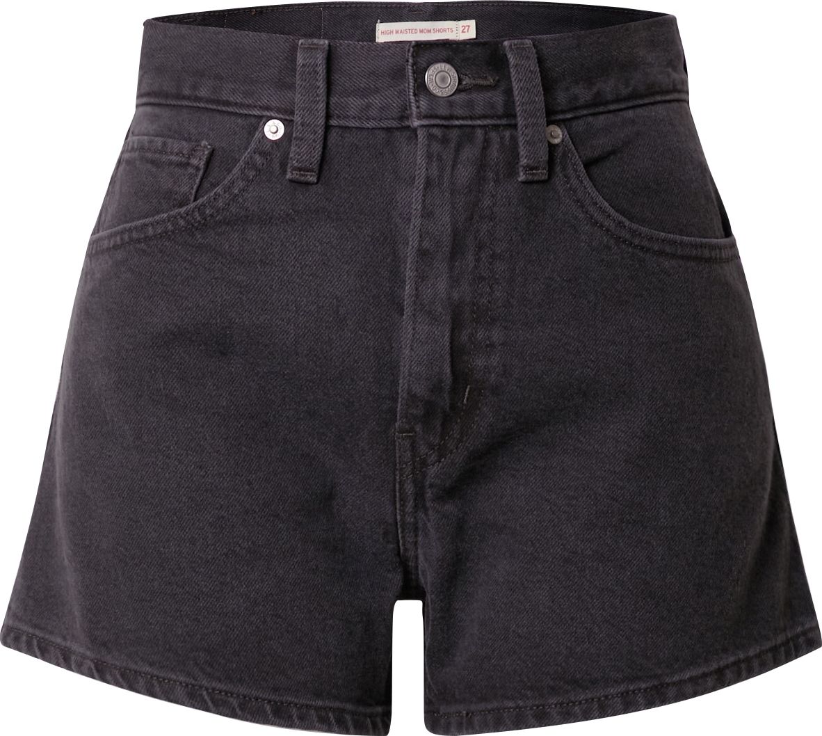 LEVI'S Džíny 'HIGH WAISTED MOM SHORT LIGHT INDIGO - WORN IN' černá džínovina