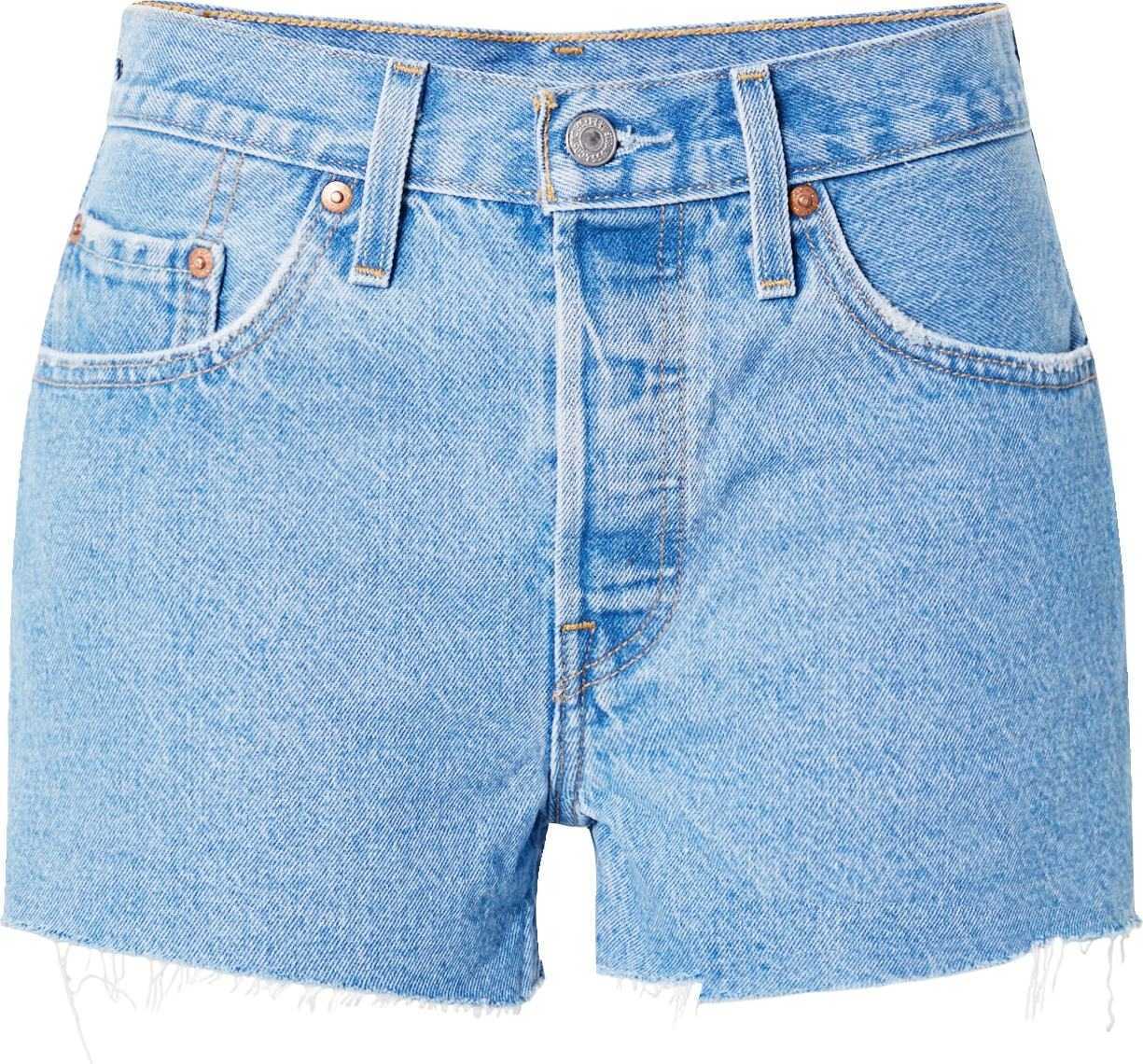 LEVI'S Džíny '501® ORIGINAL SHORT LIGHT INDIGO - FLAT FINISH' modrá džínovina