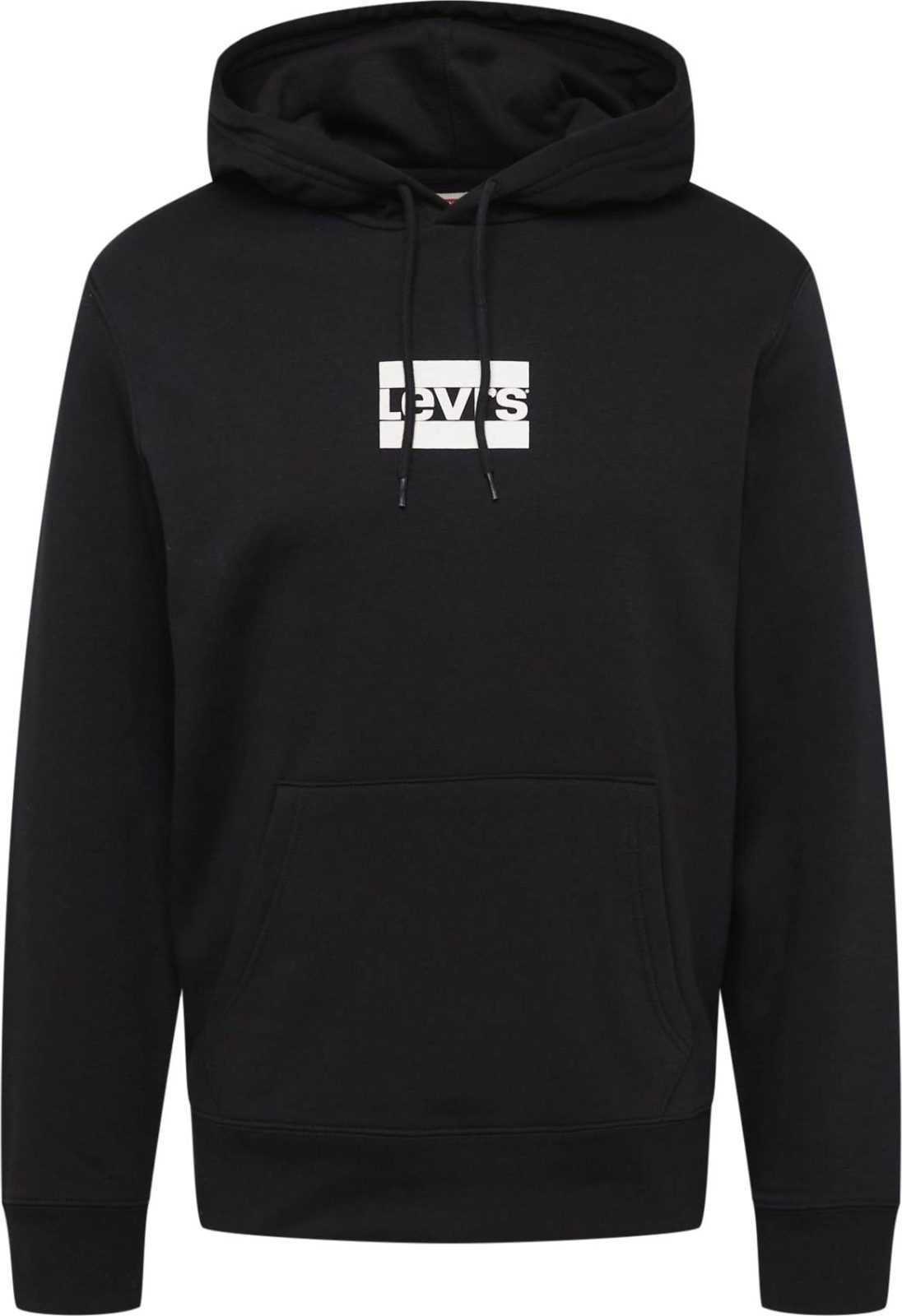 LEVI'S Mikina 'LSE_T3 GRAPHIC HOODIE BLACKS' černá / bílá