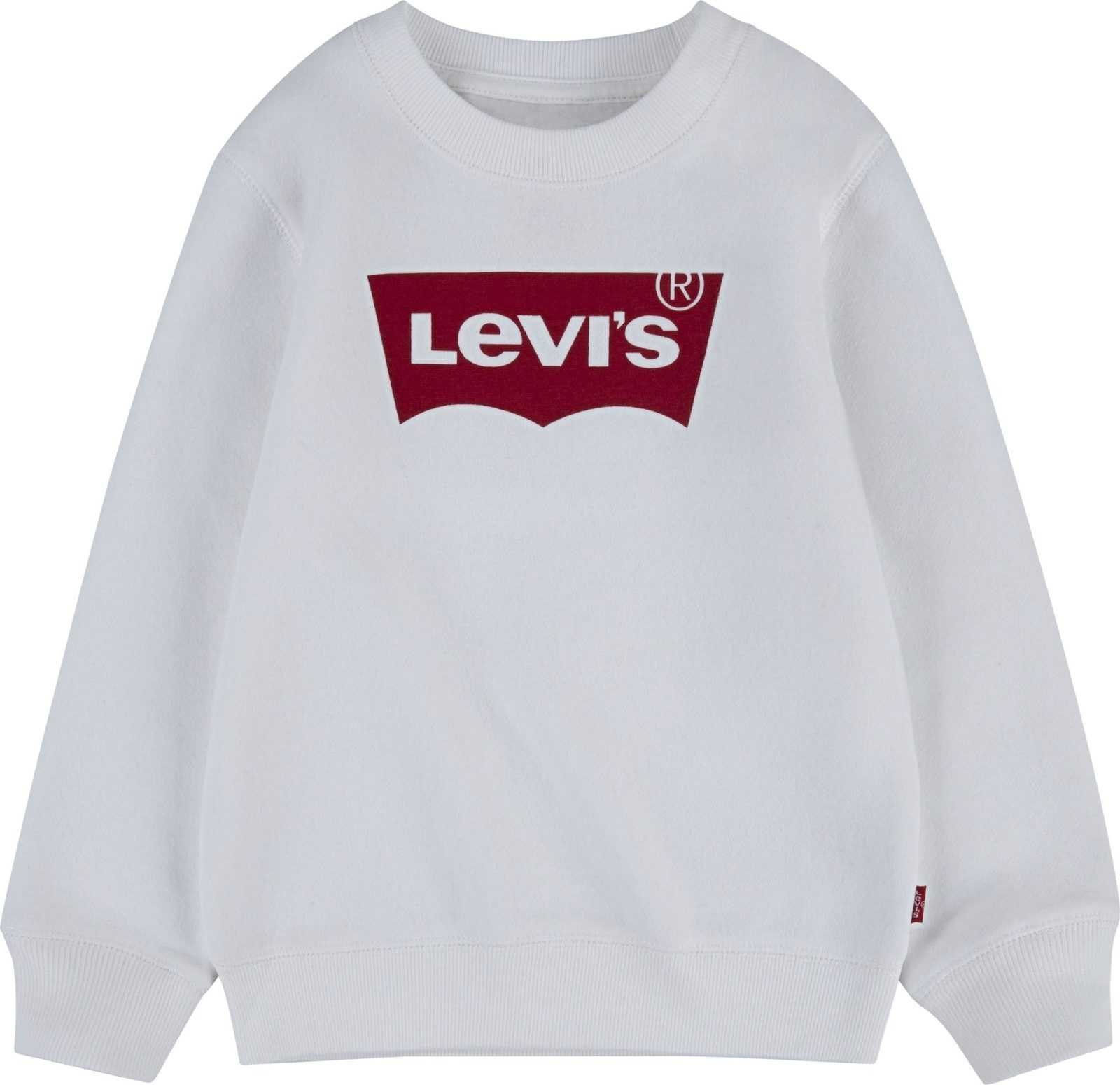 LEVI'S Mikina 'Batwing Crewneck' tmavě červená / bílá