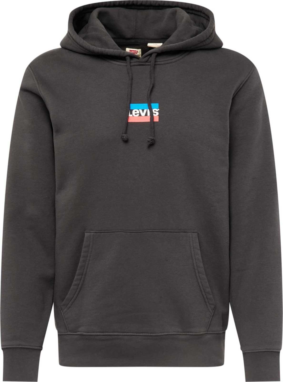 LEVI'S Mikina 'STANDARD GRAPHIC HOODIE MULTI-COLOR' azurová / světle červená / černá / bílá