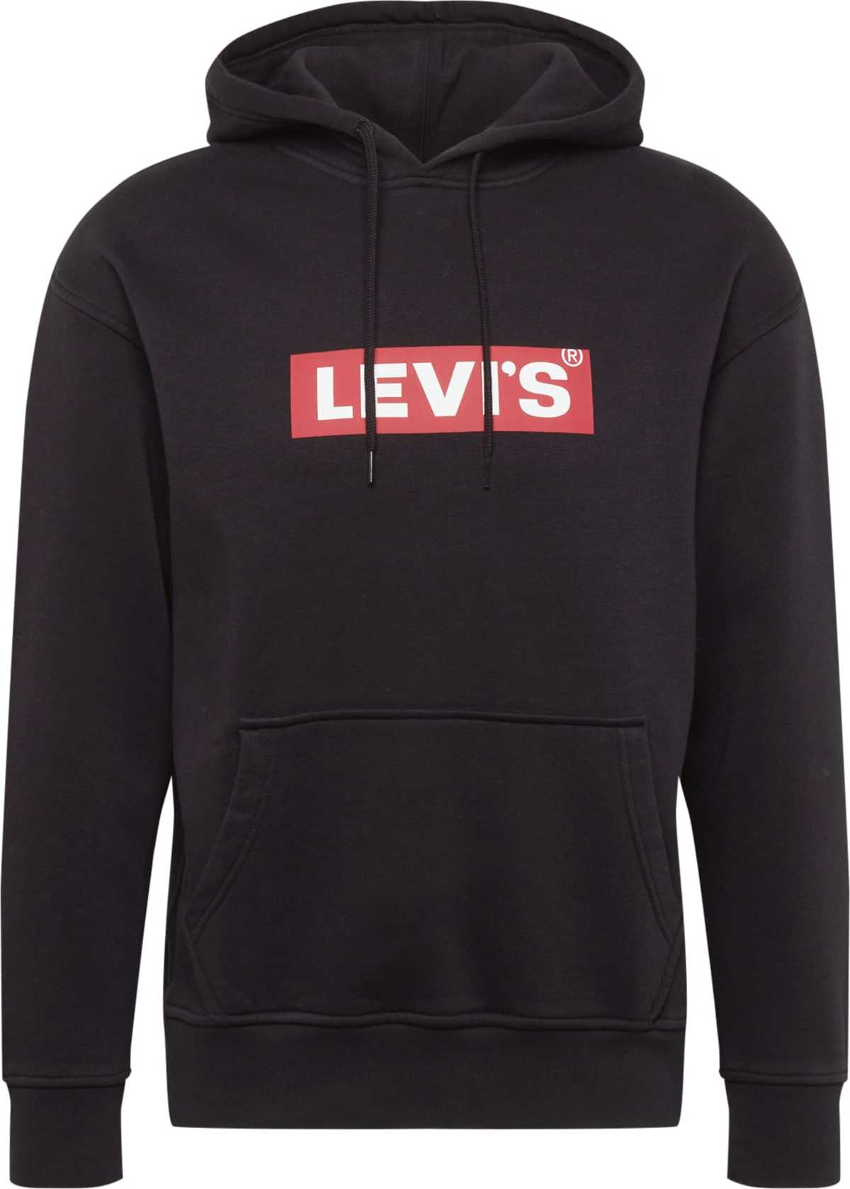 LEVI'S Mikina 'T3 RELAXD GRAPHIC HOODIE BLACKS' červená / černá / bílá