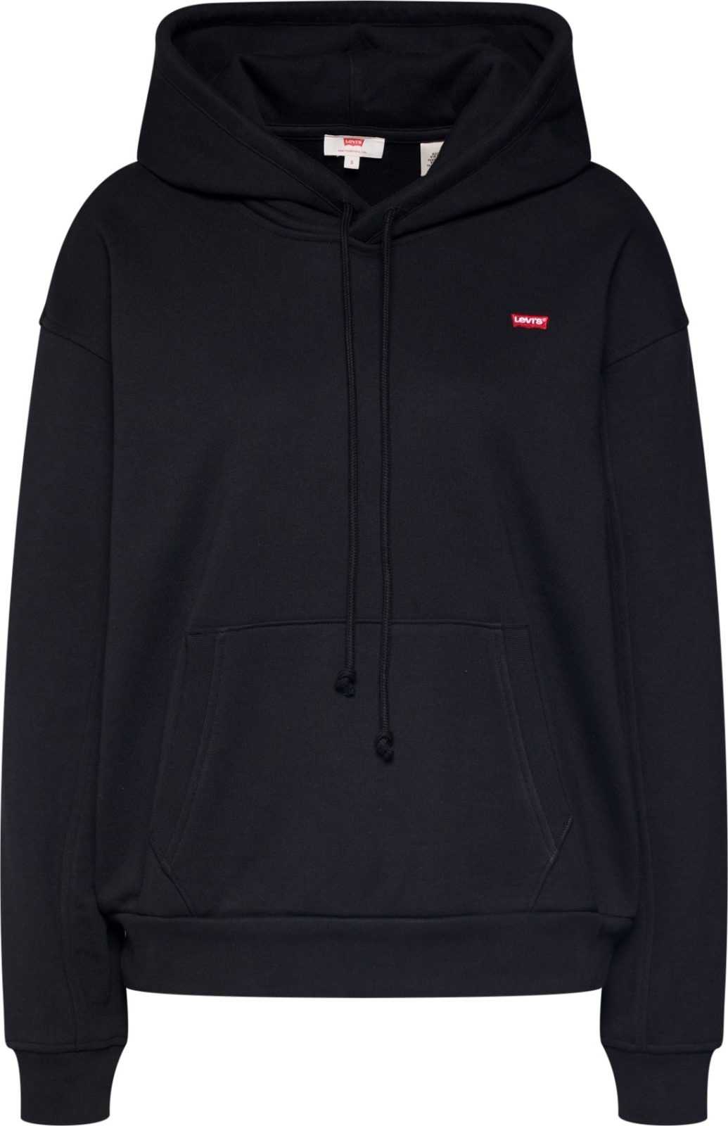 LEVI'S Mikina 'STANDARD HOODIE BLACKS' červená / černá / bílá