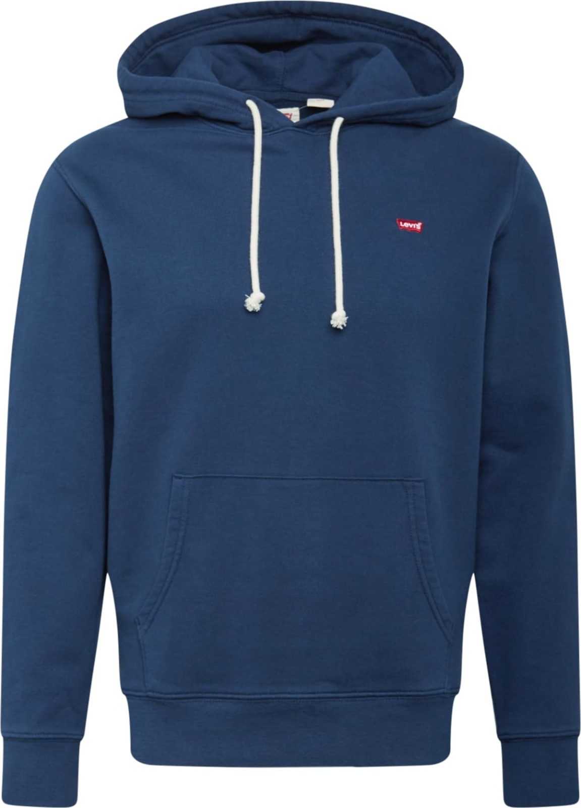 LEVI'S Mikina 'NEW ORIGINAL HOODIE BLUES' marine modrá / červená / bílá