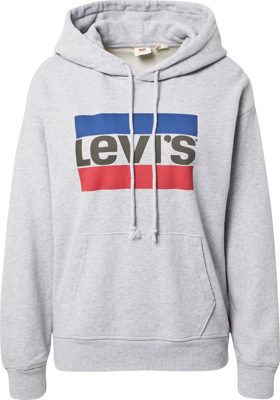 LEVI'S Mikina 'GRAPHIC STANDARD HOODIE GREYS' marine modrá / šedý melír / červená / černá