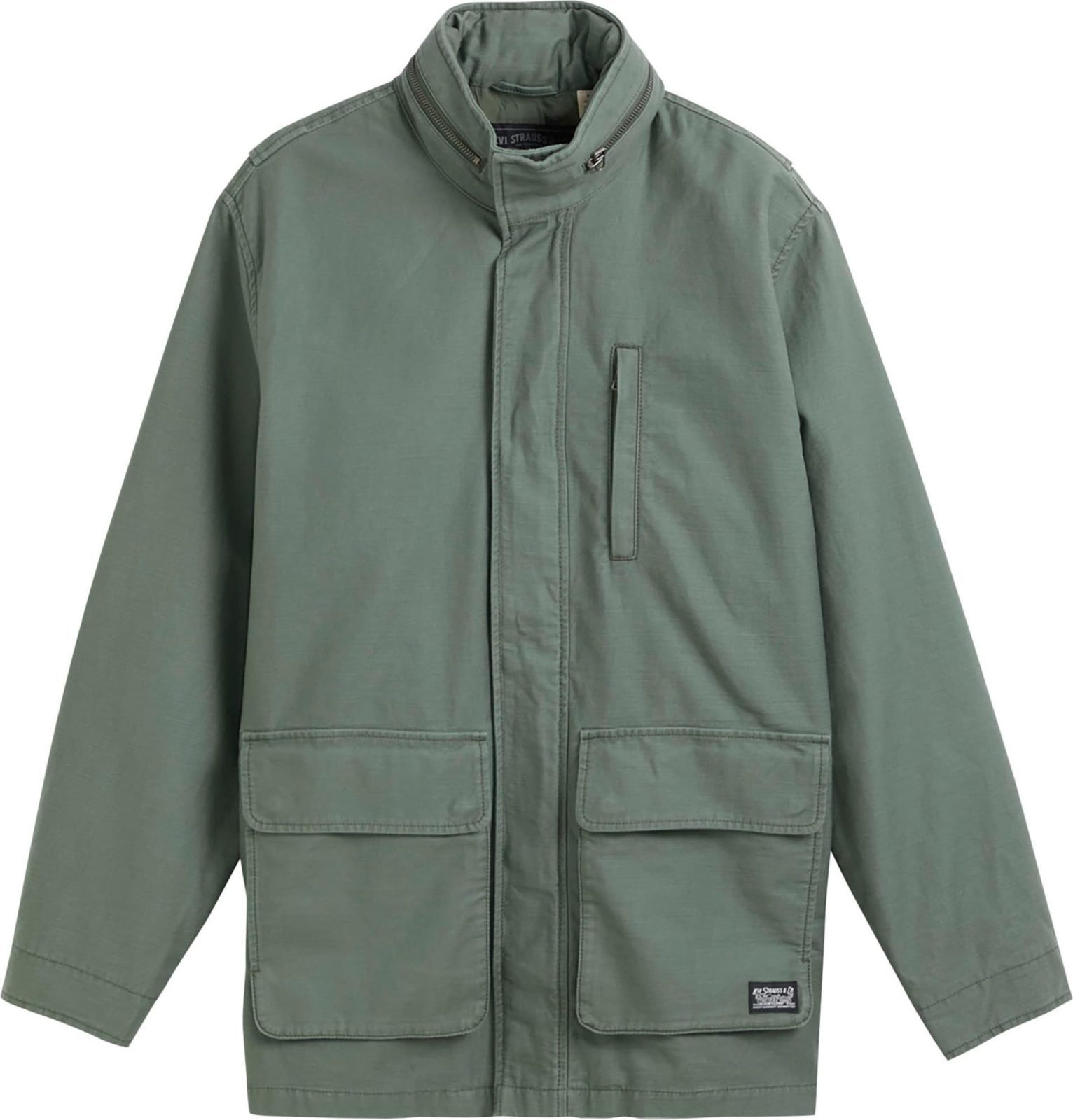 LEVI'S Přechodná bunda 'FULTON FIELD COAT GREENS' tmavě šedá / pastelově zelená / bílá