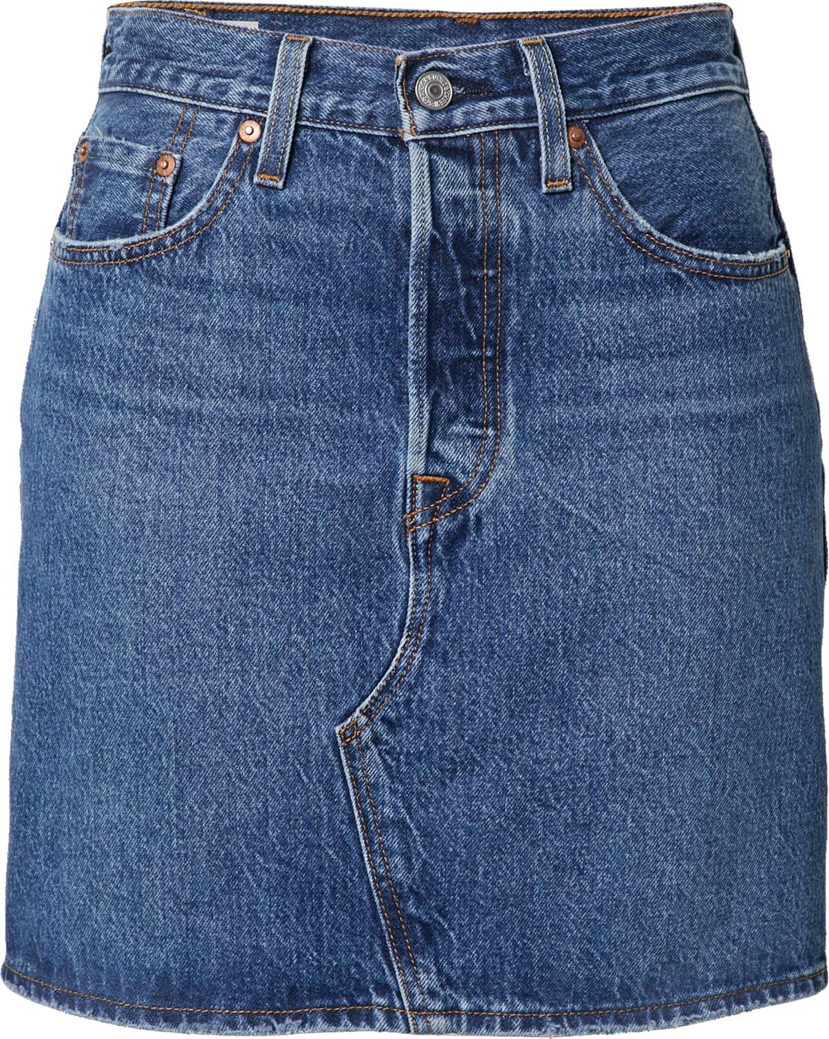 LEVI'S Sukně 'HR DECON ICONIC BF SKIRT DARK INDIGO - WORN IN' modrá džínovina