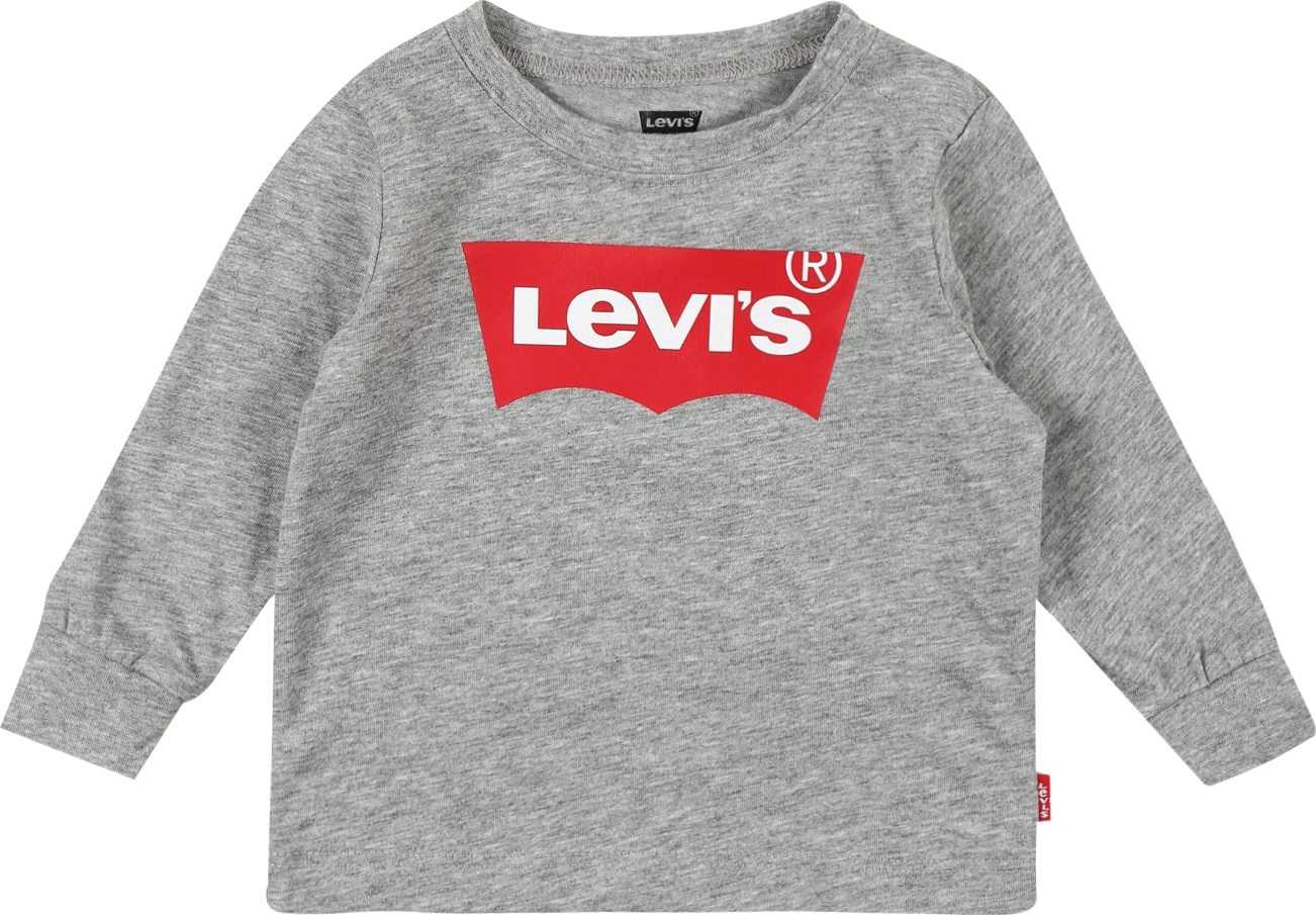 LEVI'S Tričko 'BATWING' šedý melír / červená / bílá