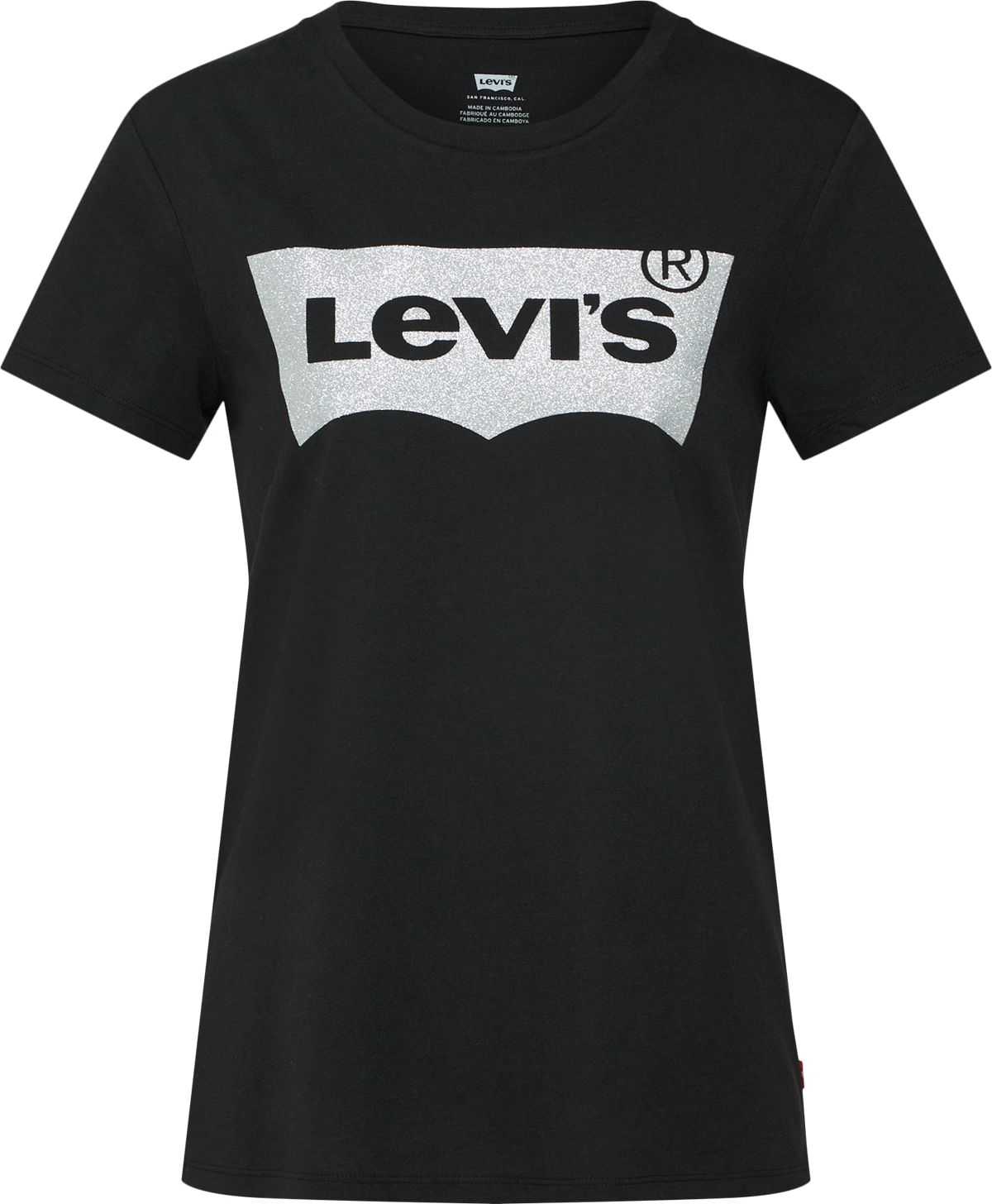 LEVI'S Tričko 'THE PERFECT TEE BLACKS' černá / stříbrná