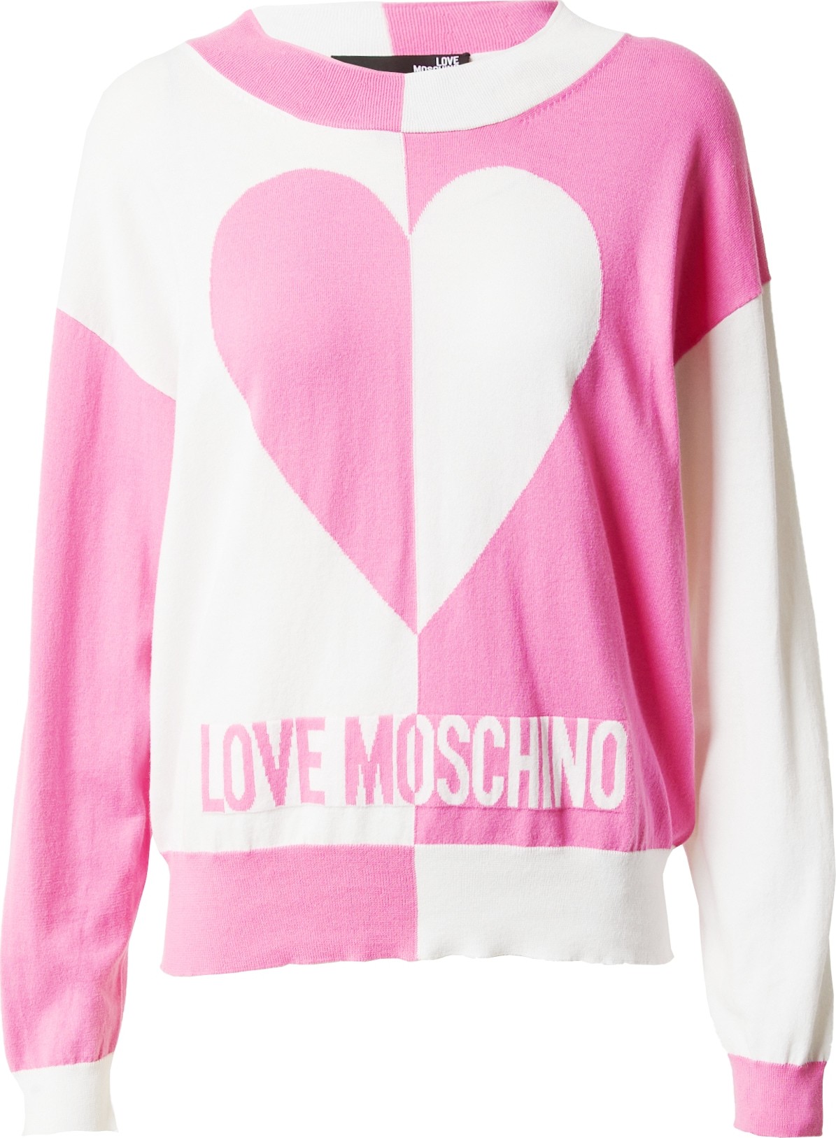 Love Moschino Svetr pink / bílá