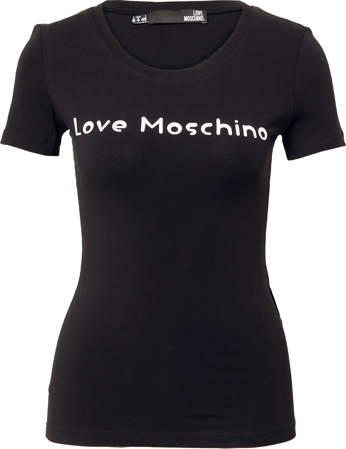 Love Moschino Tričko 'MAGLIETTA' černá / bílá