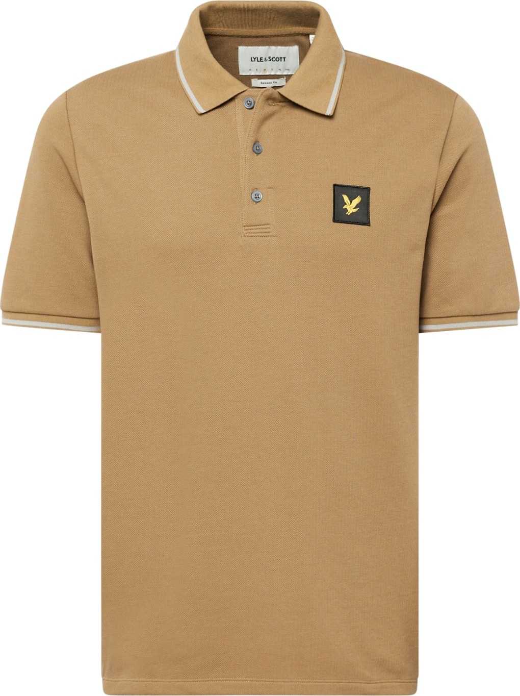 Lyle & Scott Tričko světle hnědá / žlutá / černá / bílá