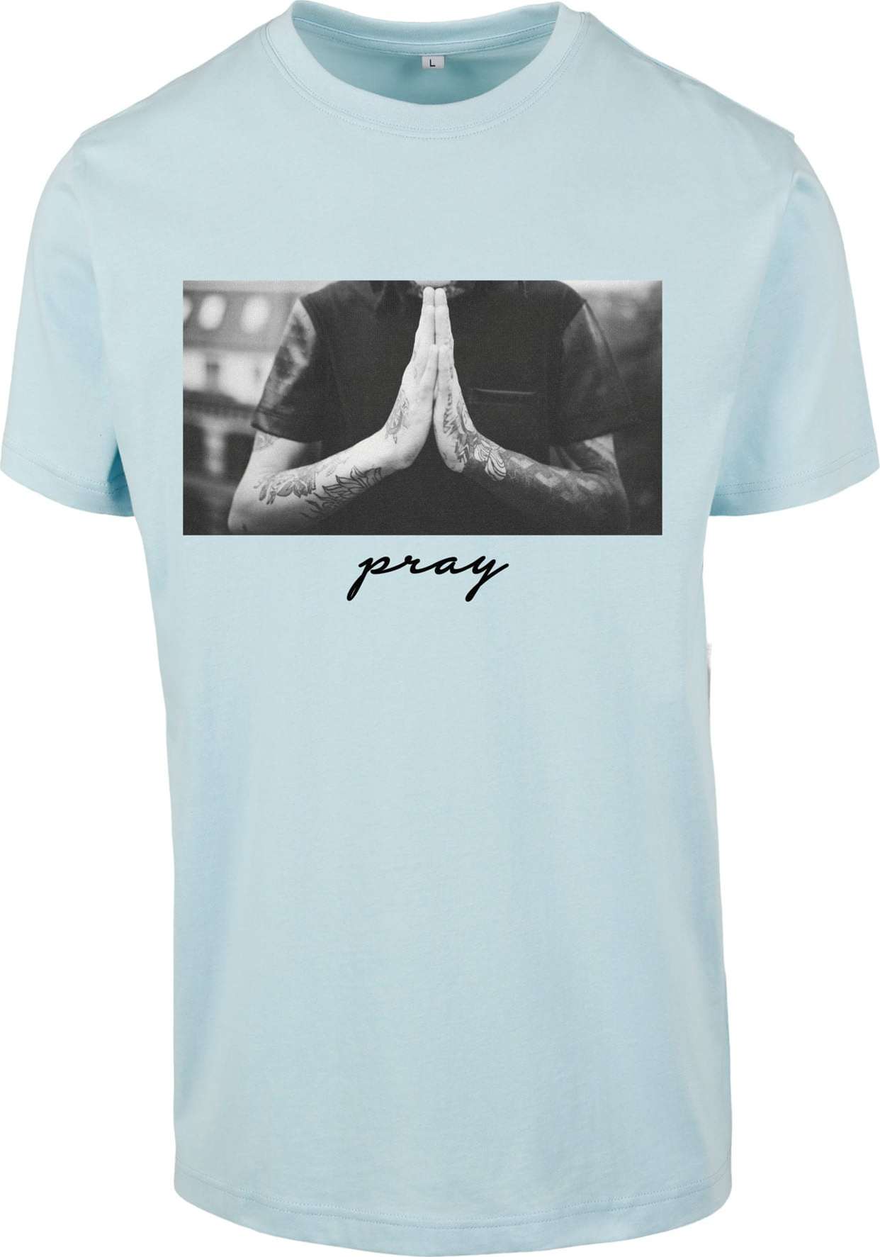 Mister Tee Tričko 'Pray' kouřově modrá / šedá / grafitová / světle šedá