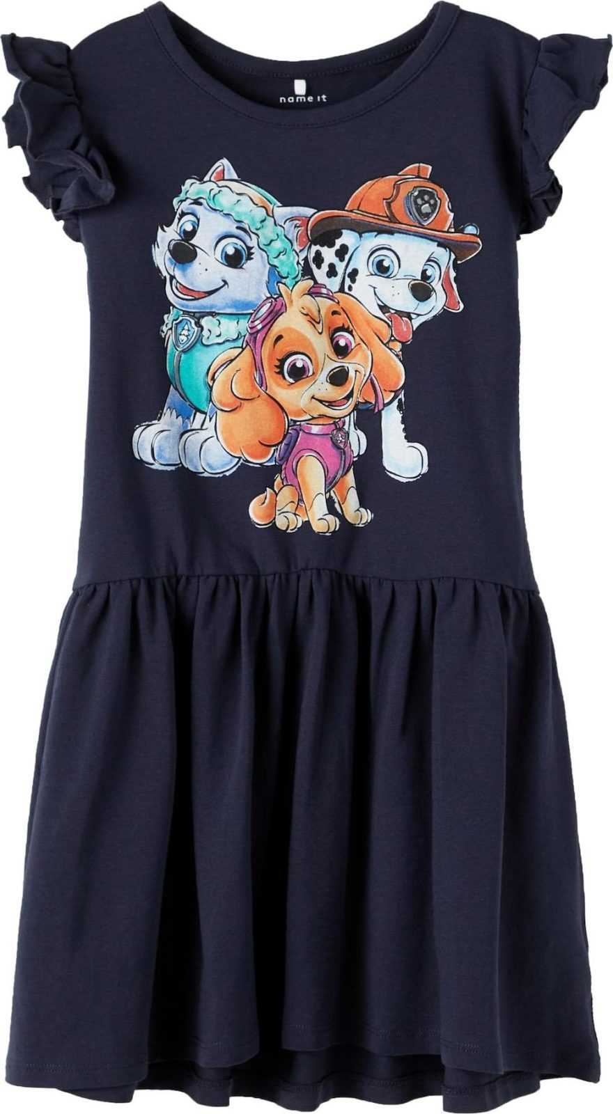 NAME IT Šaty 'Paw Patrol' modrá / námořnická modř / oranžová