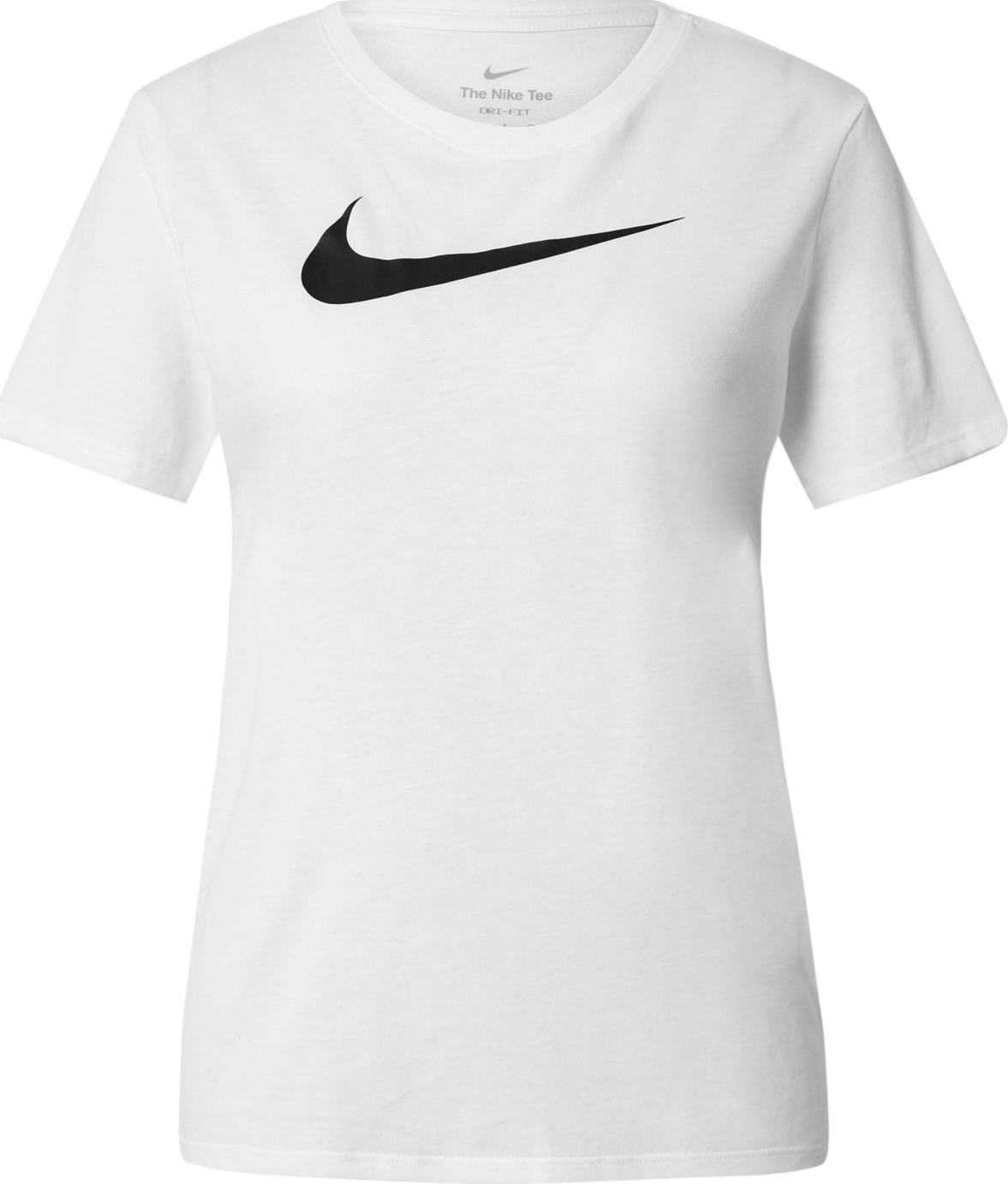 NIKE Funkční tričko černá / bílá