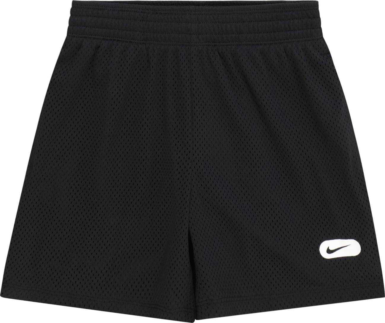 NIKE Sportovní kalhoty černá / bílá