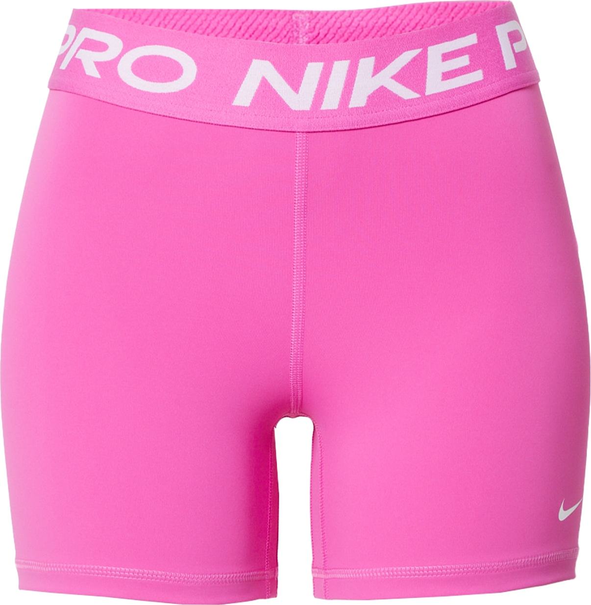 NIKE Sportovní kalhoty fuchsiová / bílá