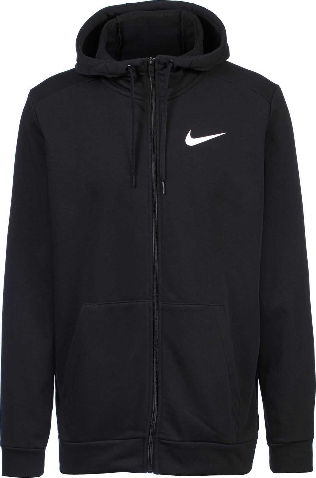 NIKE Sportovní mikina černá / bílá