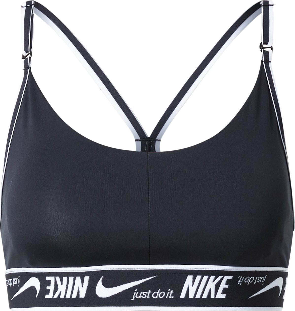 NIKE Sportovní podprsenka černá / bílá