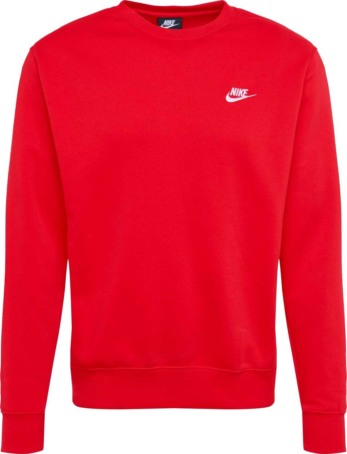 Nike Sportswear Mikina červená / bílá