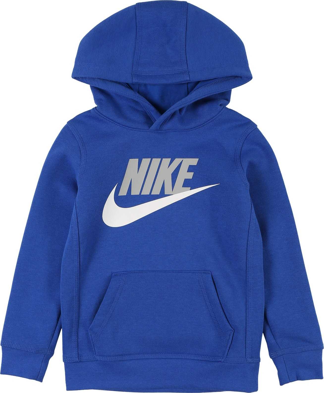 Nike Sportswear Mikina královská modrá / šedá / bílá