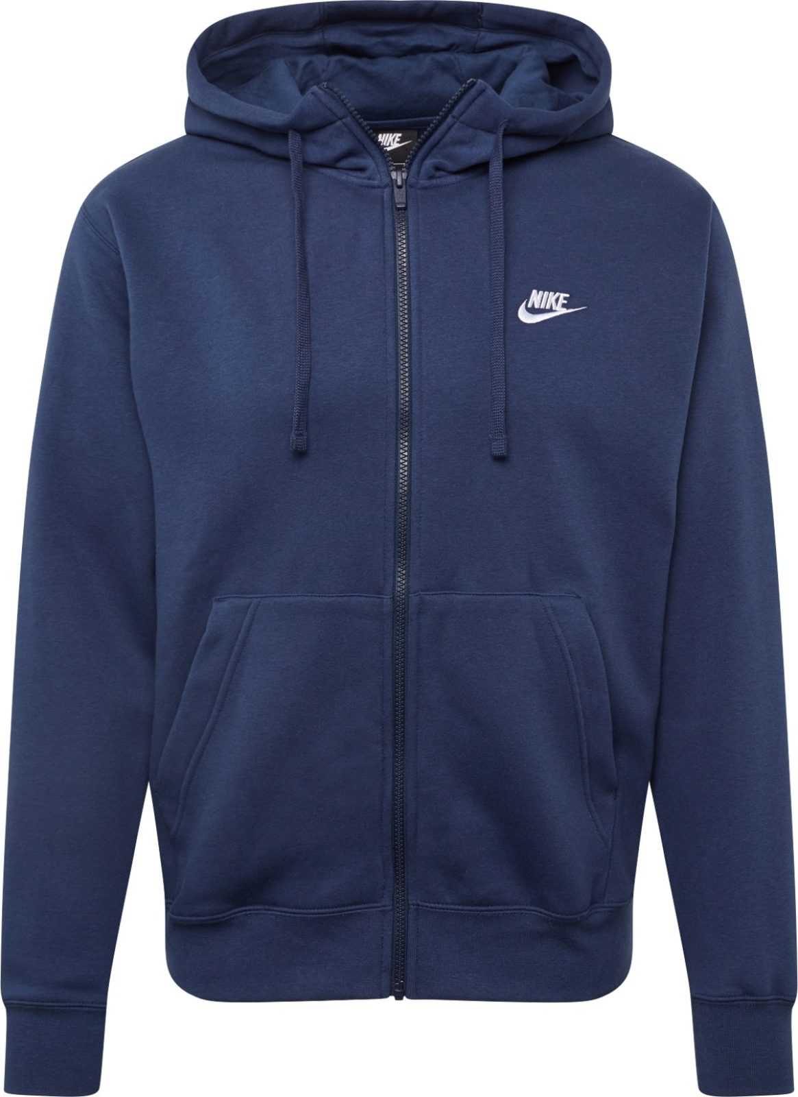 Nike Sportswear Mikina tmavě modrá / bílá