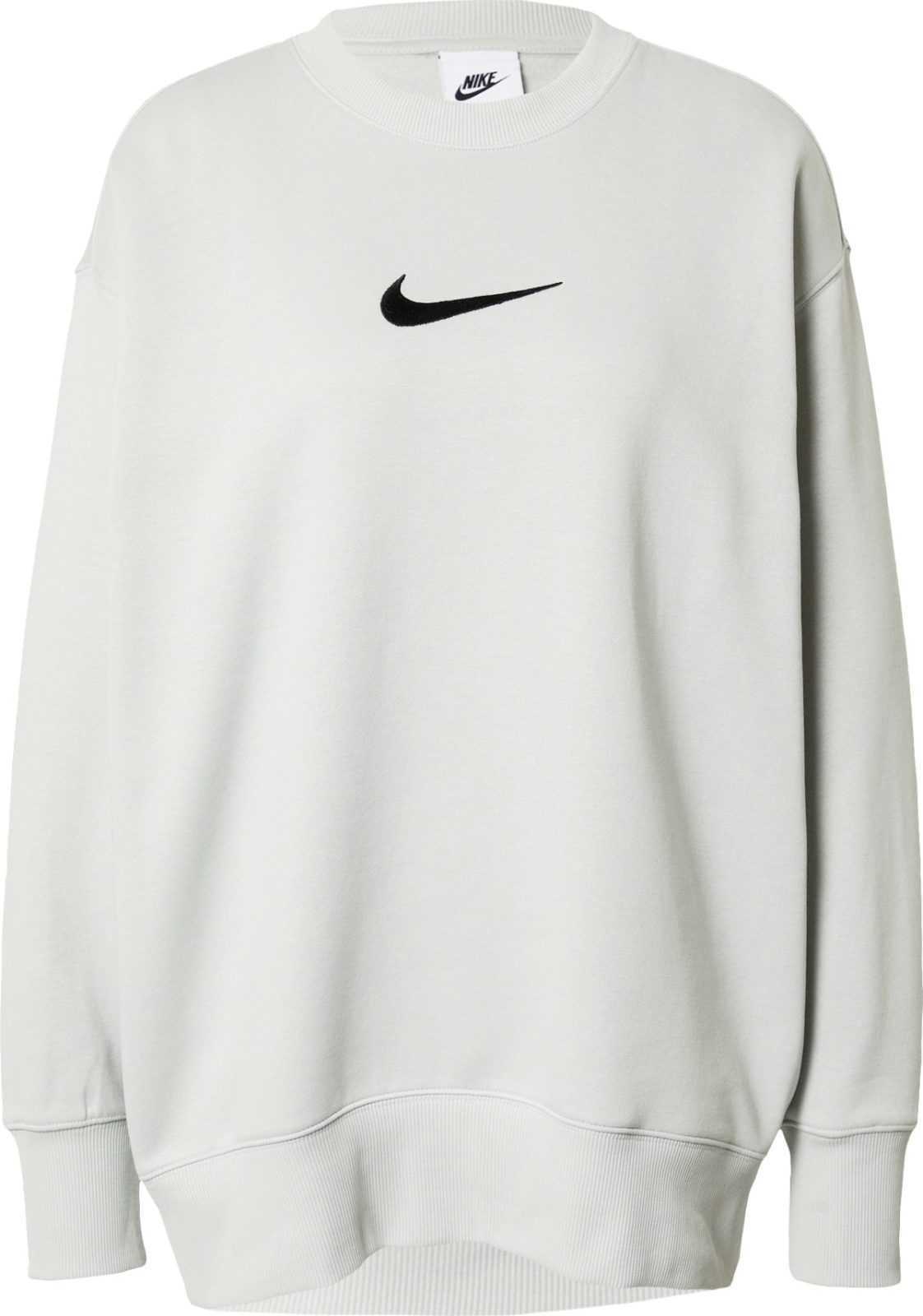 Nike Sportswear Mikina světle šedá / černá