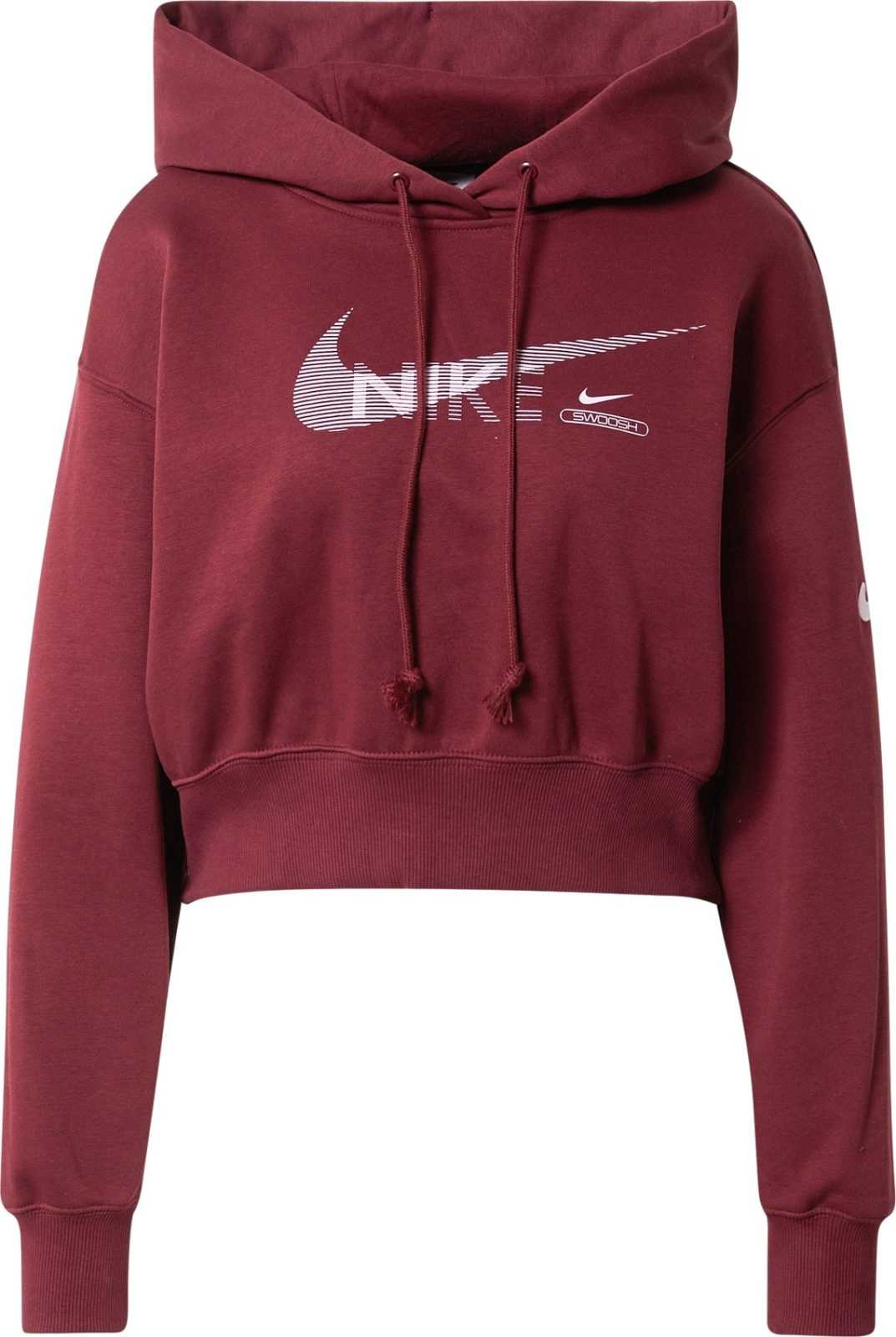 Nike Sportswear Mikina tmavě červená / bílá