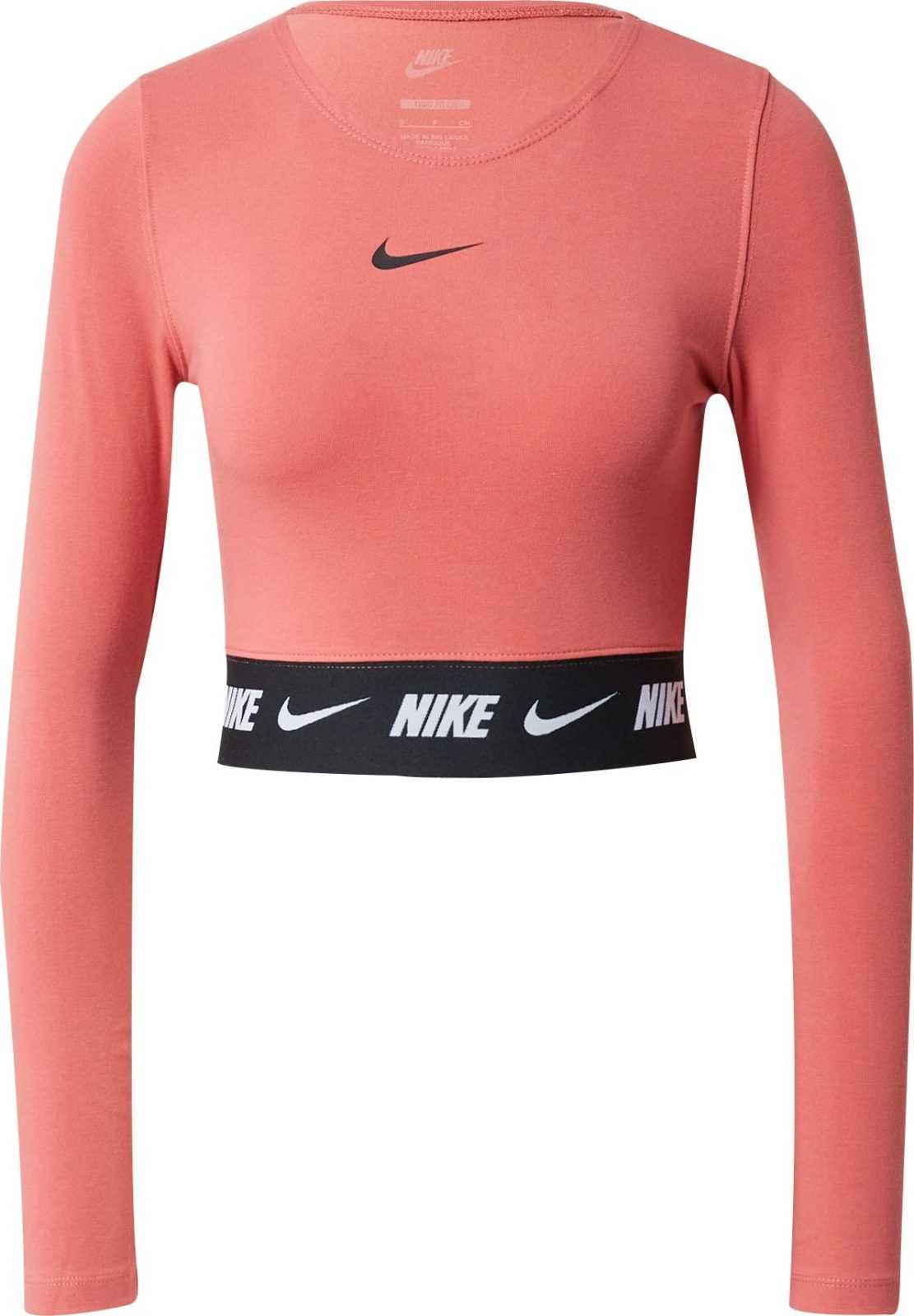 Nike Sportswear Tričko pink / černá / bílá