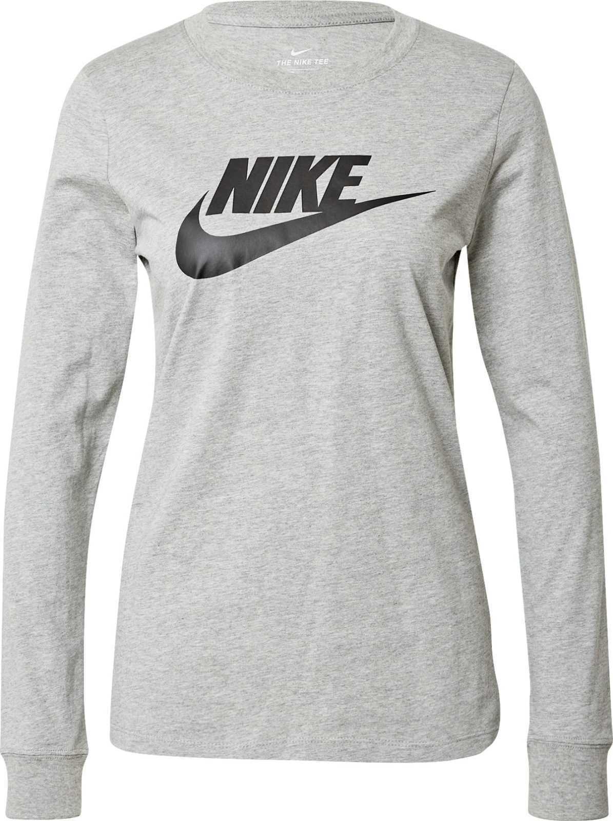 Nike Sportswear Tričko šedý melír / černá