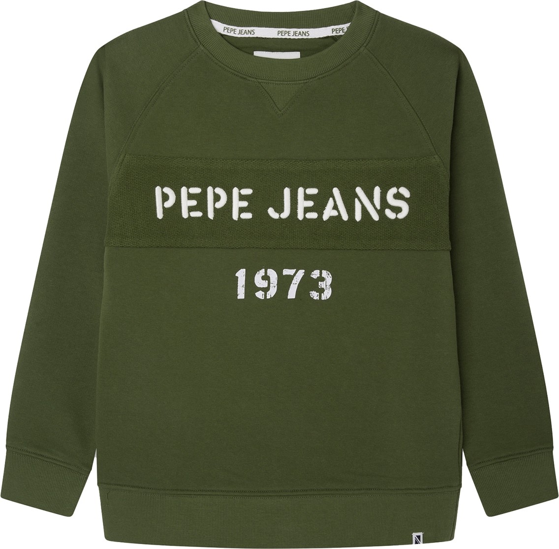 Pepe Jeans Mikina 'ORSON' tmavě zelená / bílá