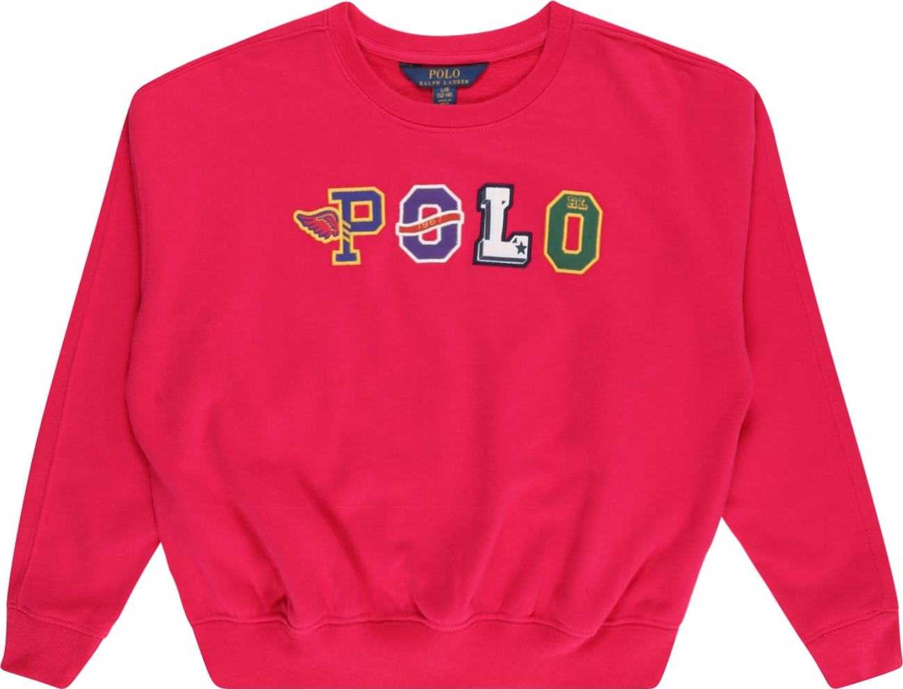 Polo Ralph Lauren Mikina žlutá / zelená / pink / bílá