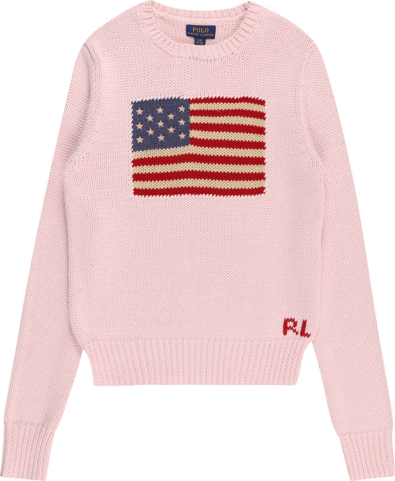 Polo Ralph Lauren Svetr béžová / marine modrá / růžová / červená