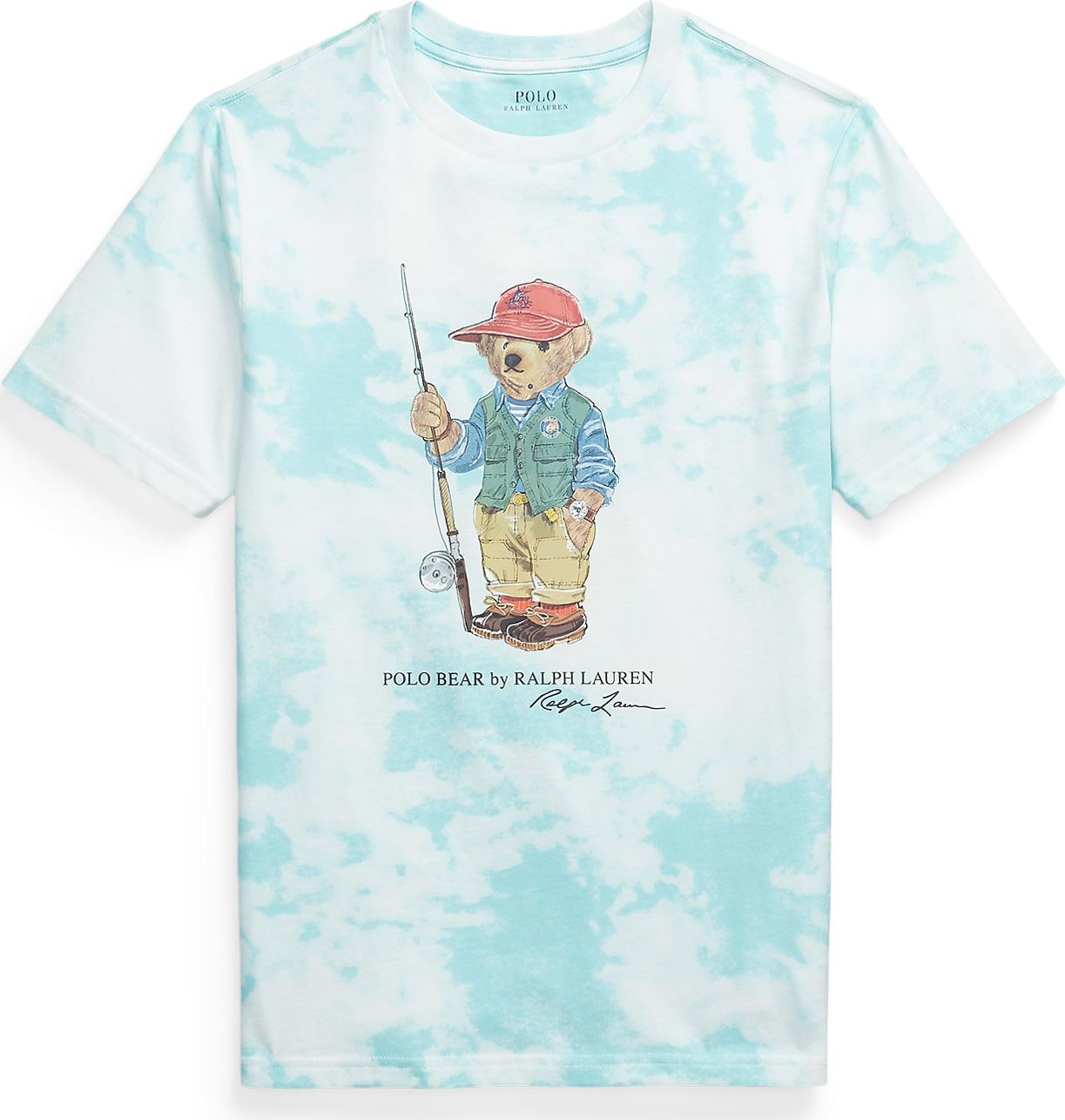 Polo Ralph Lauren Tričko aqua modrá / světle hnědá / světle červená / offwhite