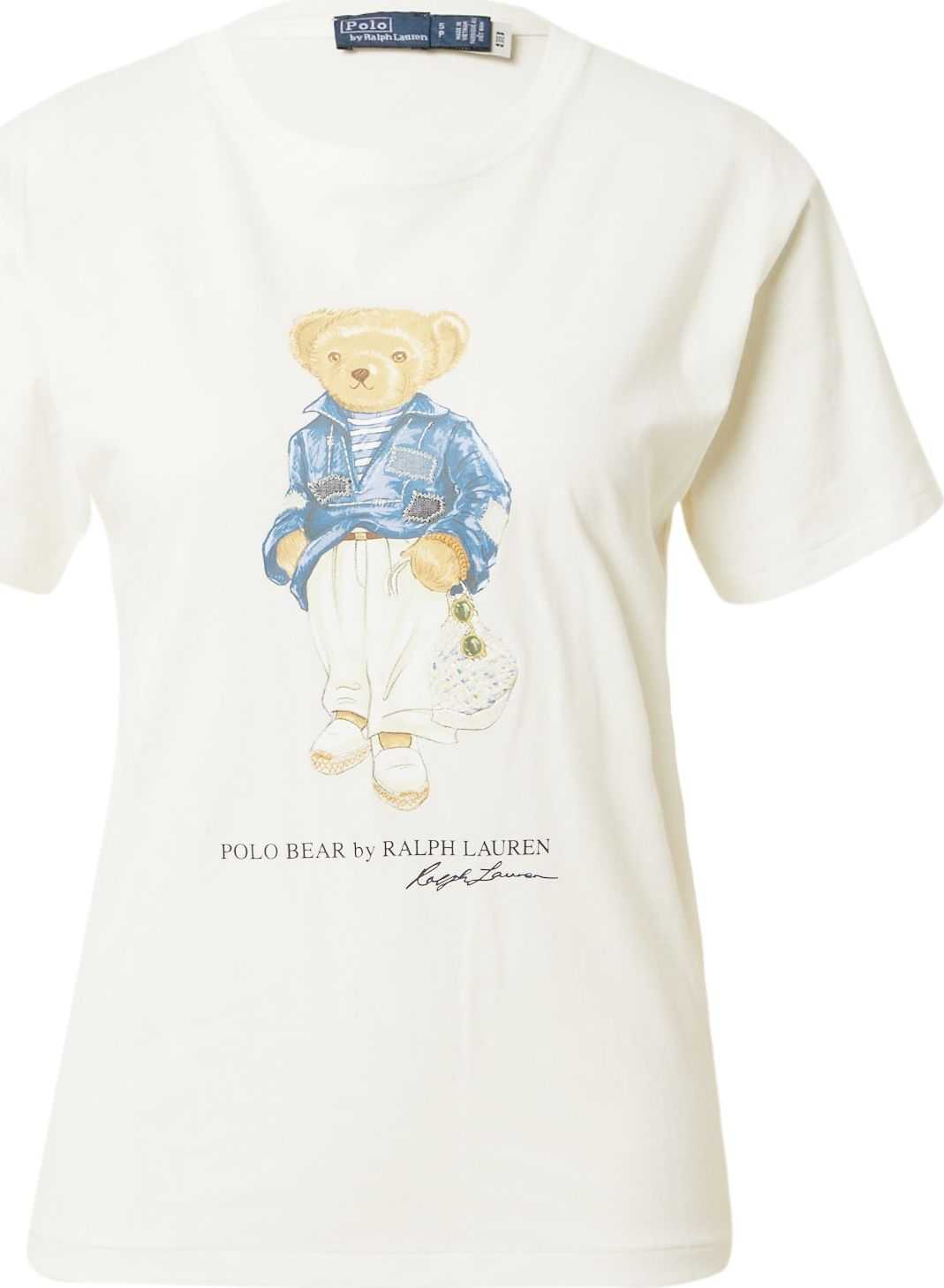 Polo Ralph Lauren Tričko 'Med Bear' námořnická modř / světlemodrá / světle hnědá / přírodní bílá