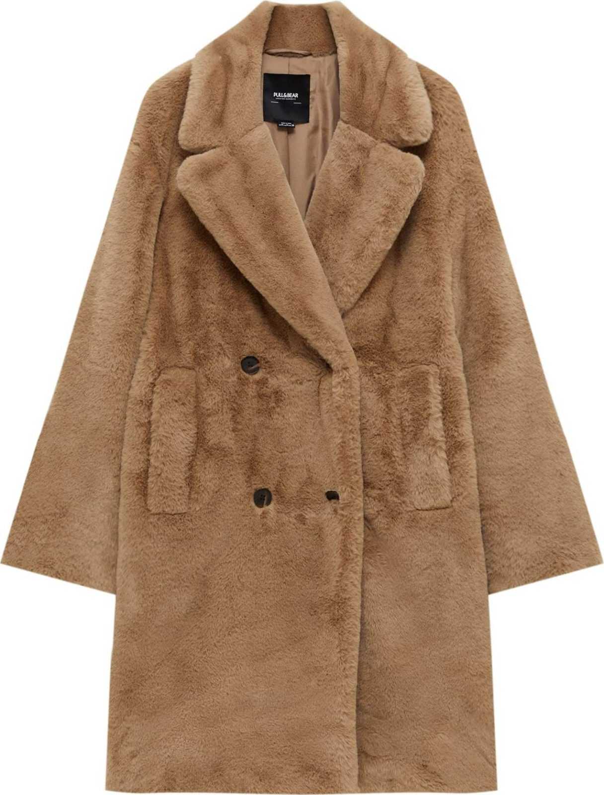 Pull&Bear Přechodný kabát velbloudí