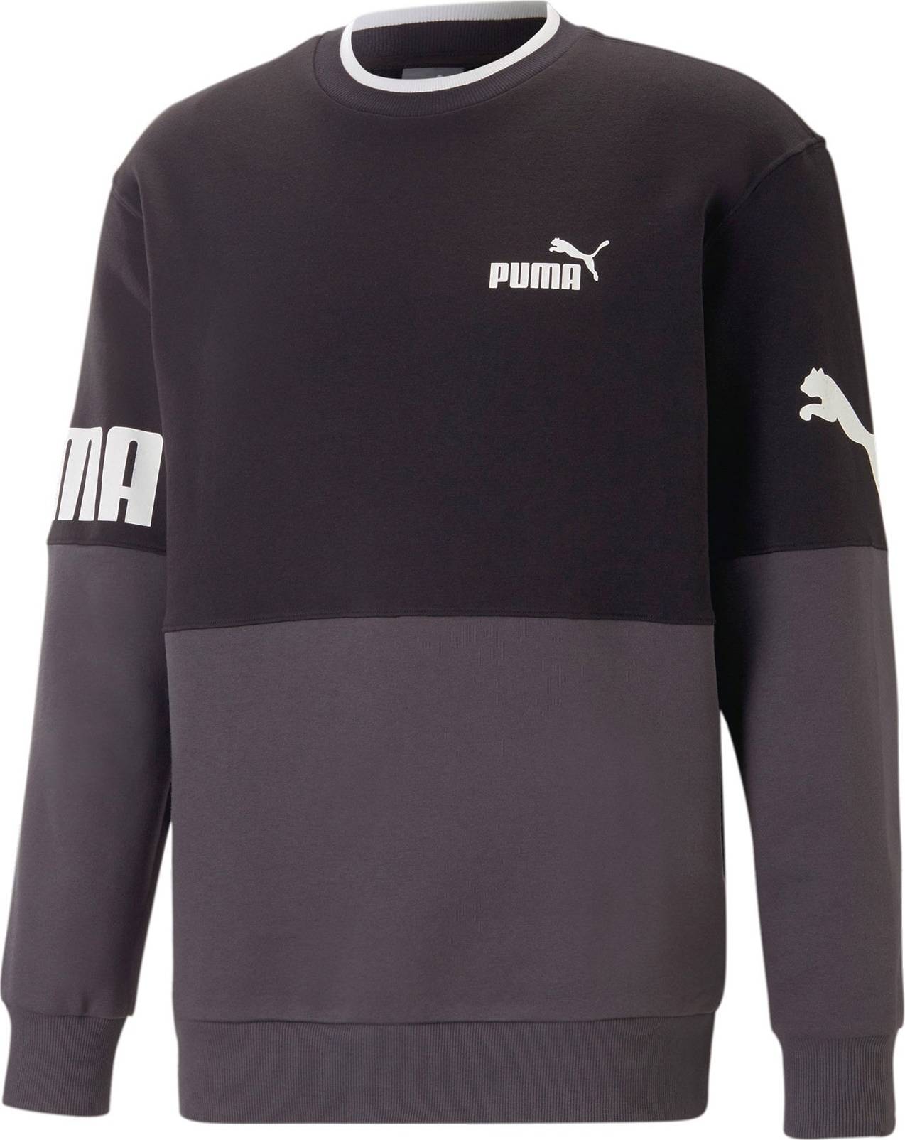 PUMA Sportovní mikina 'POWER' antracitová / černá / bílá